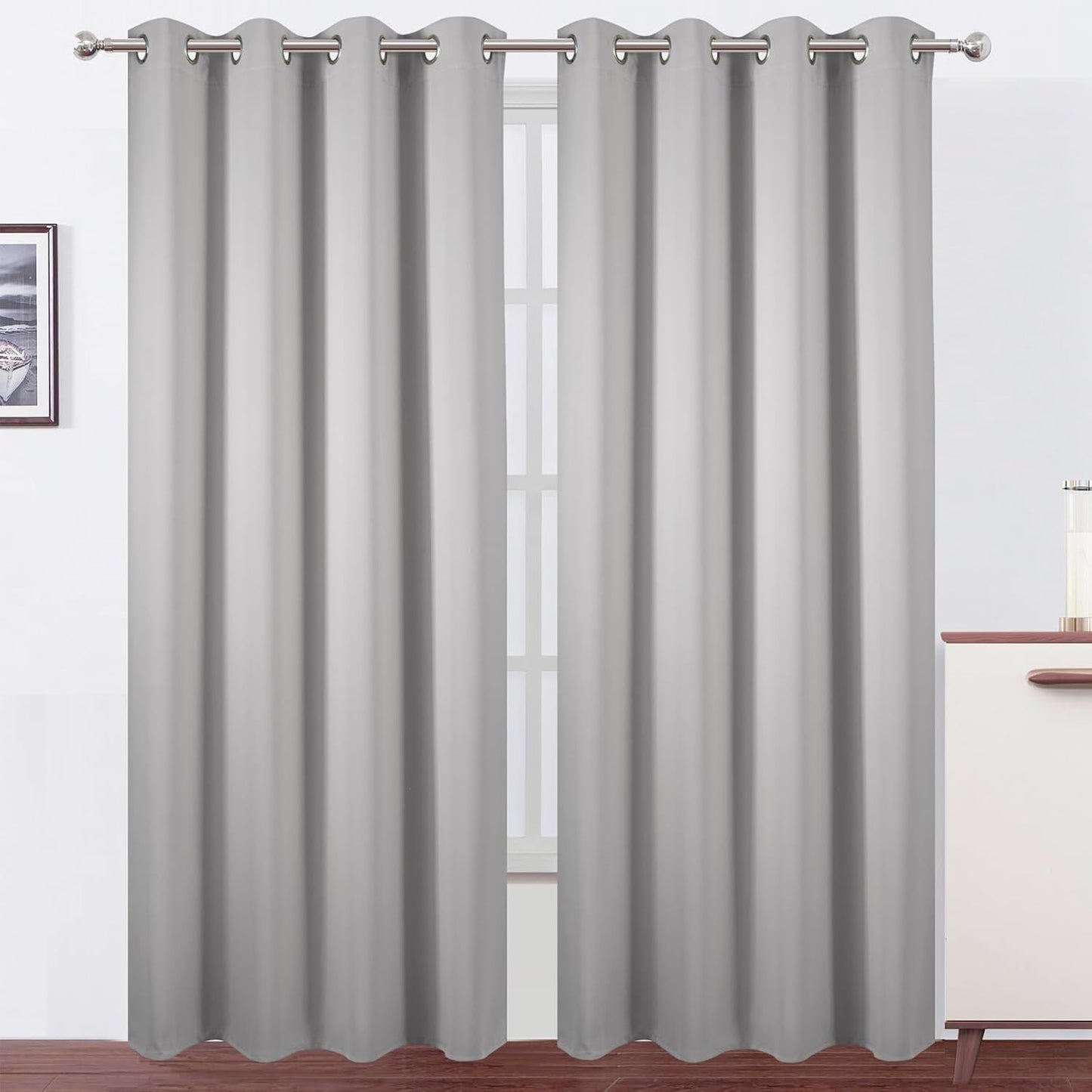 LEMOMO Blackout Curtains 52x84" Black, 2 Panels