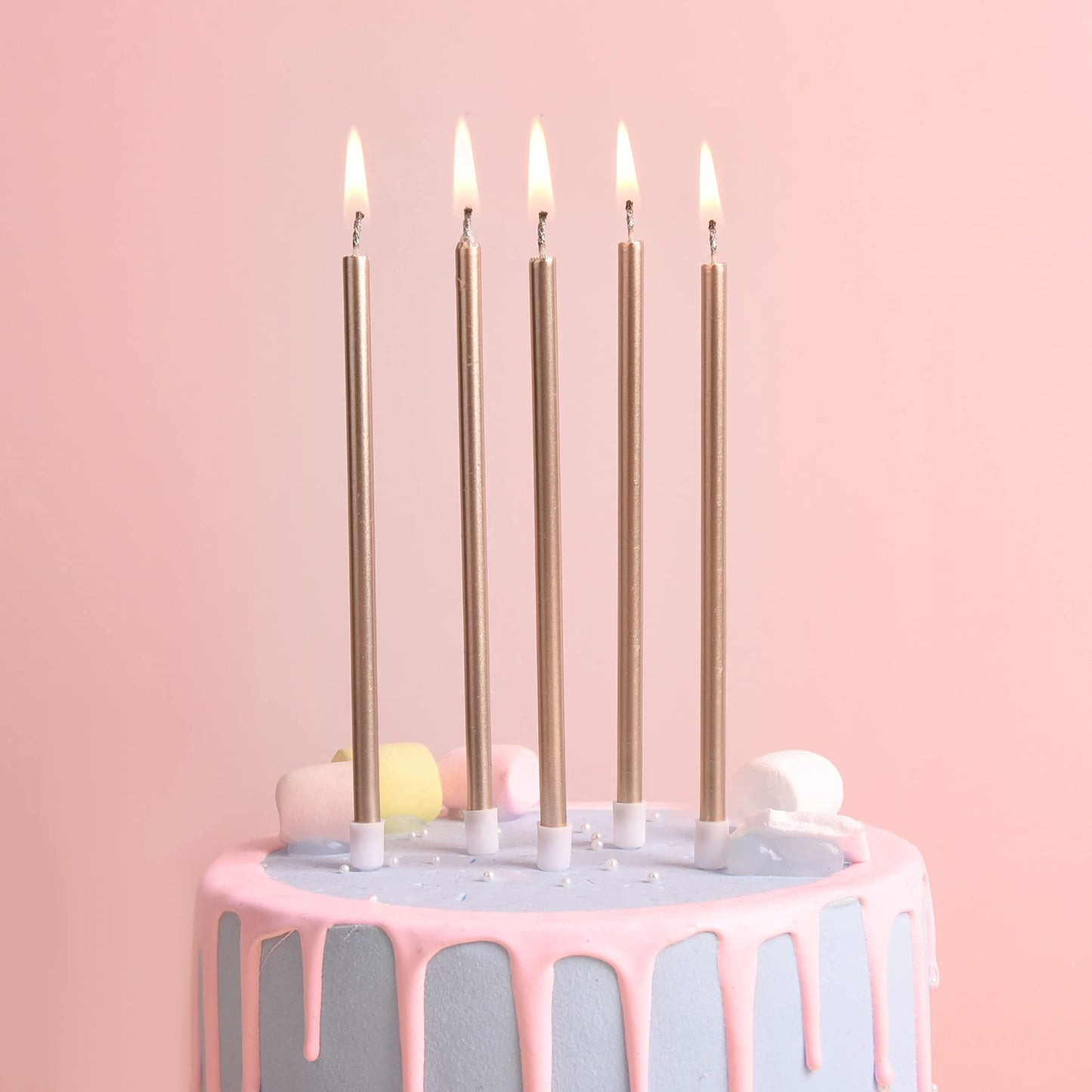 PHD CAKE Gold Long Thin Metallic Birthday Candles