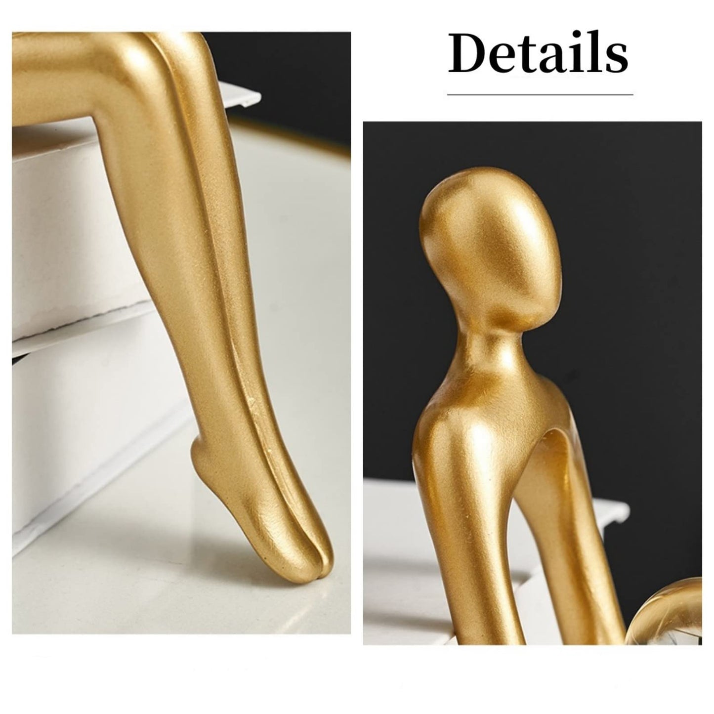 Gold Thinker Statues, Set of 3, Small