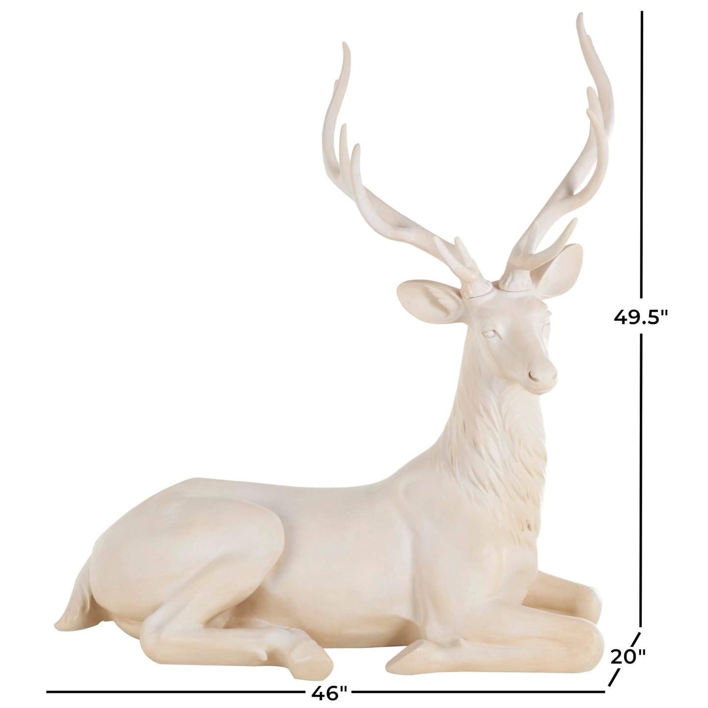 Deco 79 Cream Reindeer Statue 50"