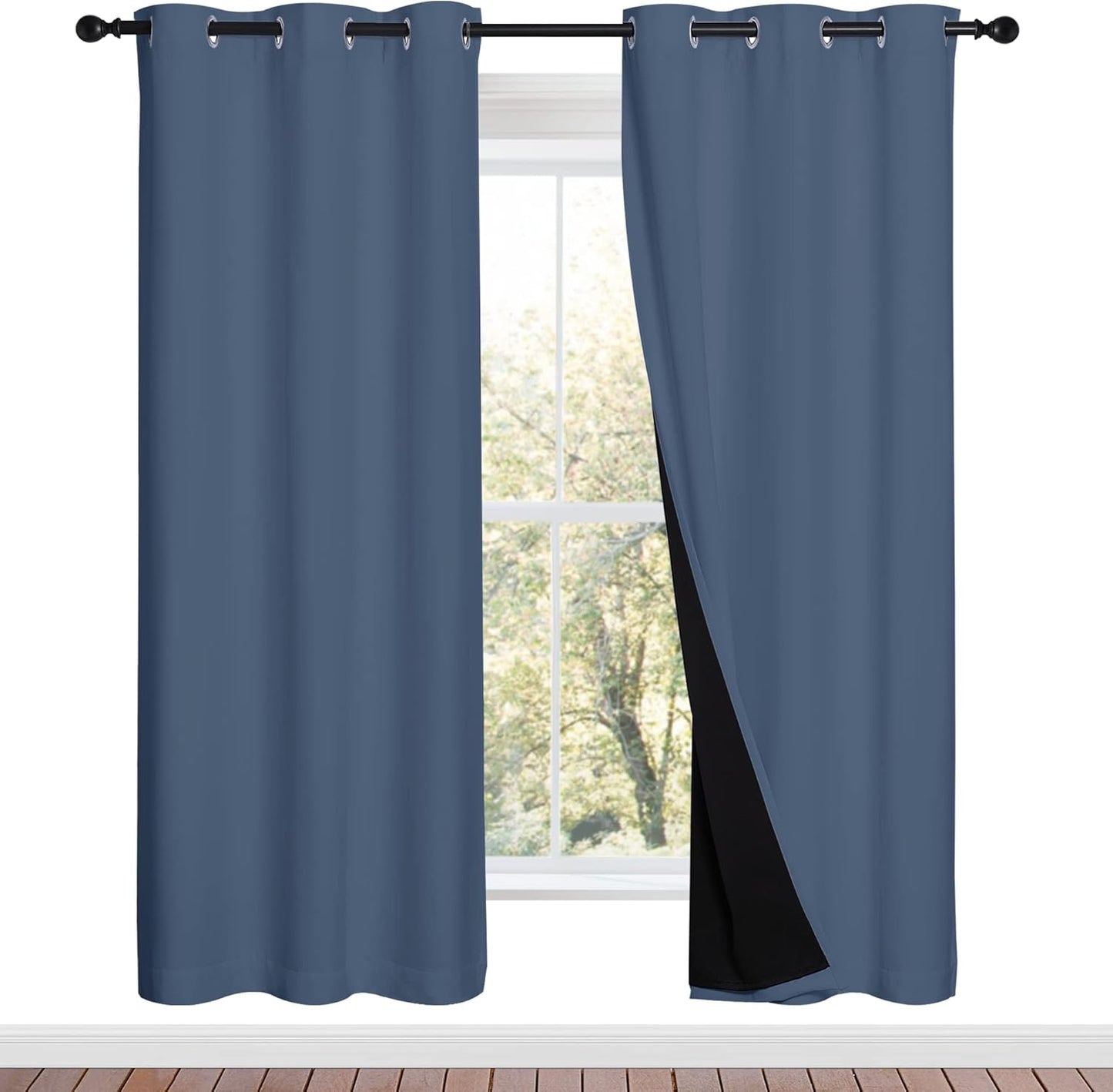 NICETOWN Grey Blackout Curtains 70x108, Set of 2