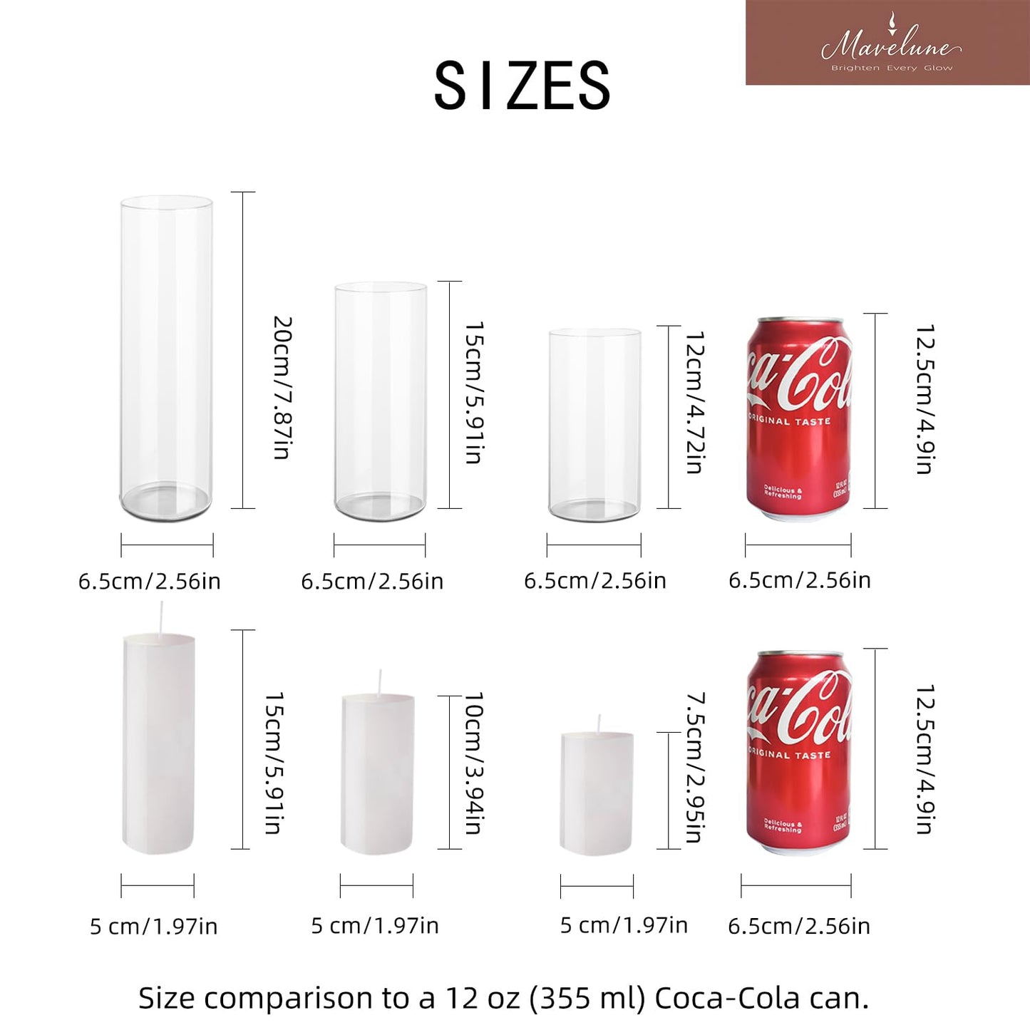 36-Pack White Pillar Candles with Glass Cylinder