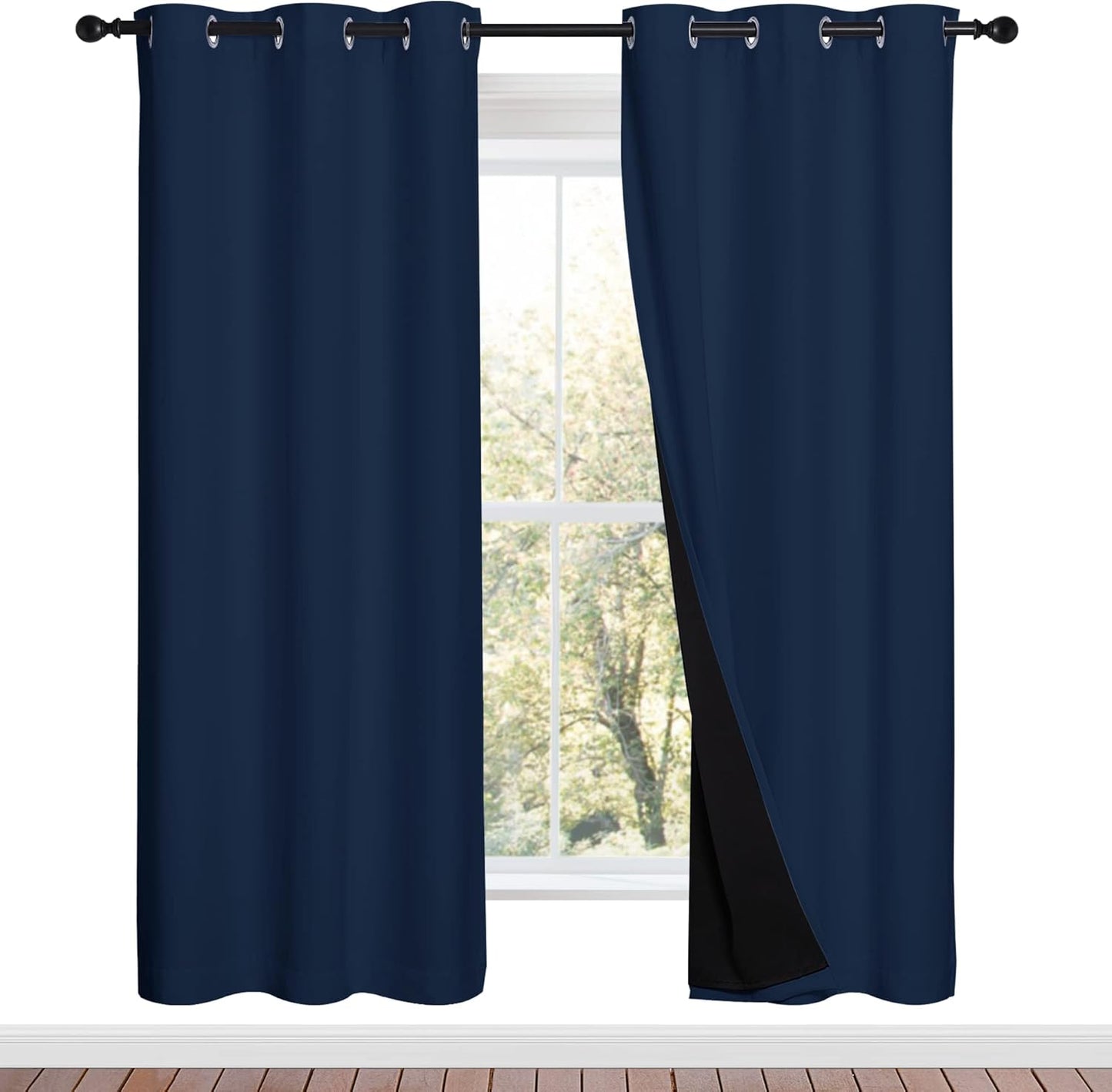NICETOWN Grey Blackout Curtains 70x108, Set of 2