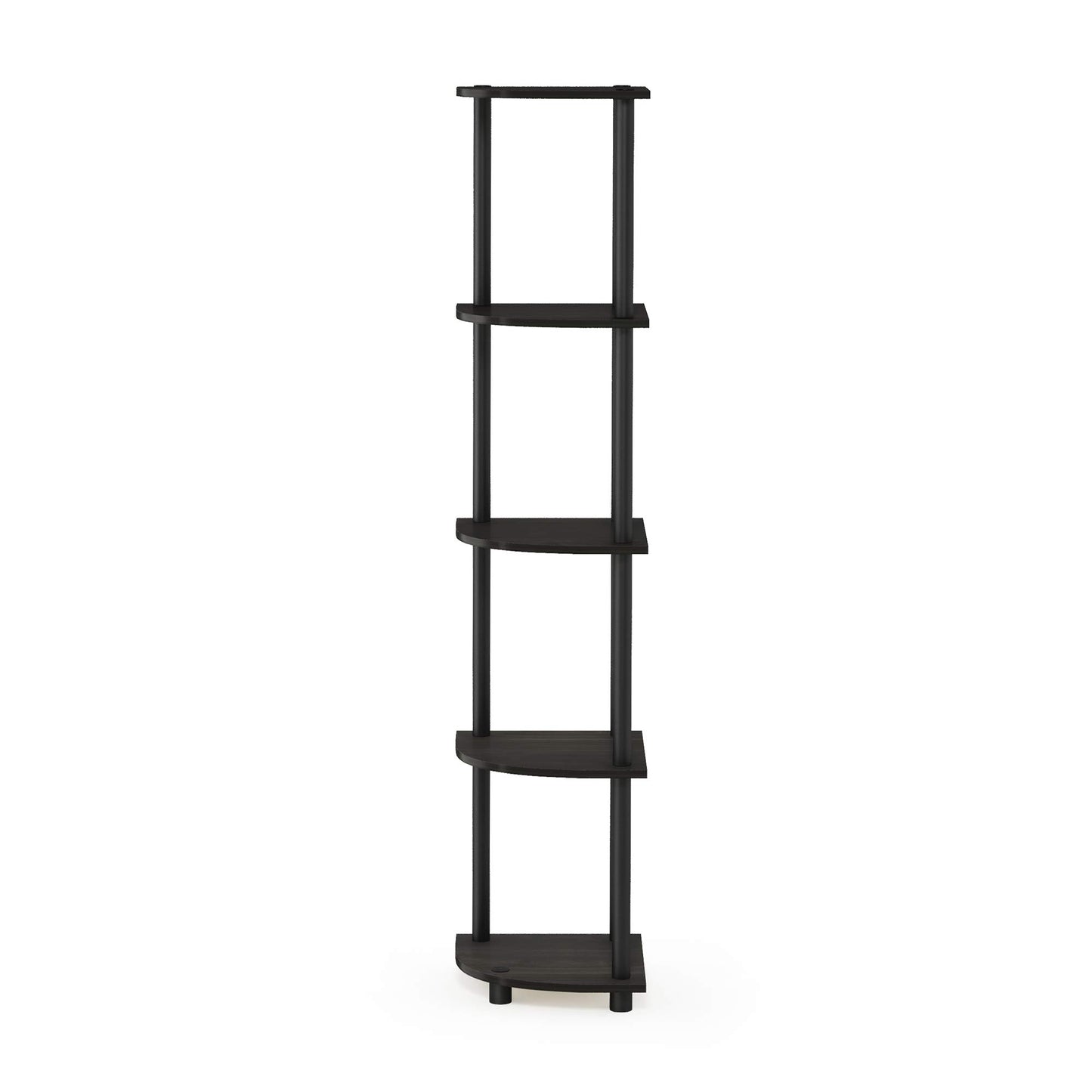 Furinno 5-Tier Corner Shelf, Espresso/Black