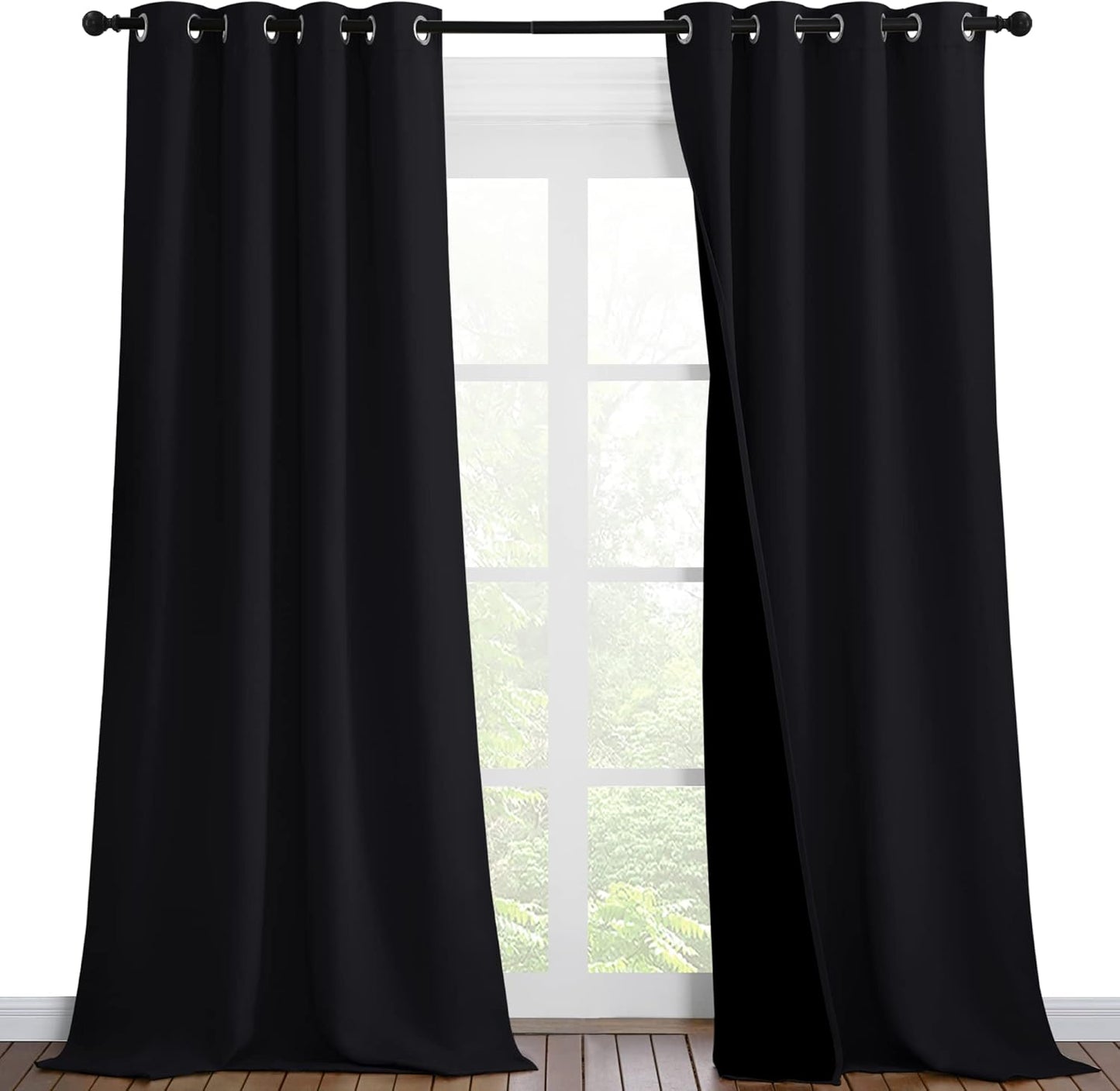 NICETOWN Grey Blackout Curtains 70x108, Set of 2