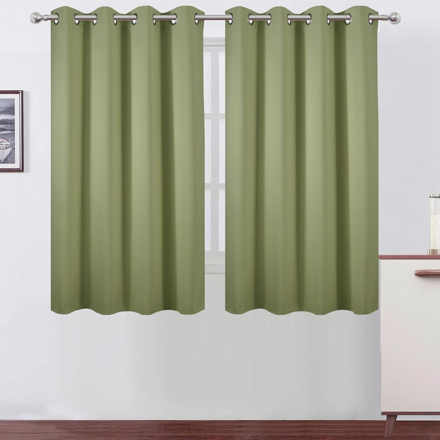 LEMOMO Blackout Curtains 52x84" Black, 2 Panels