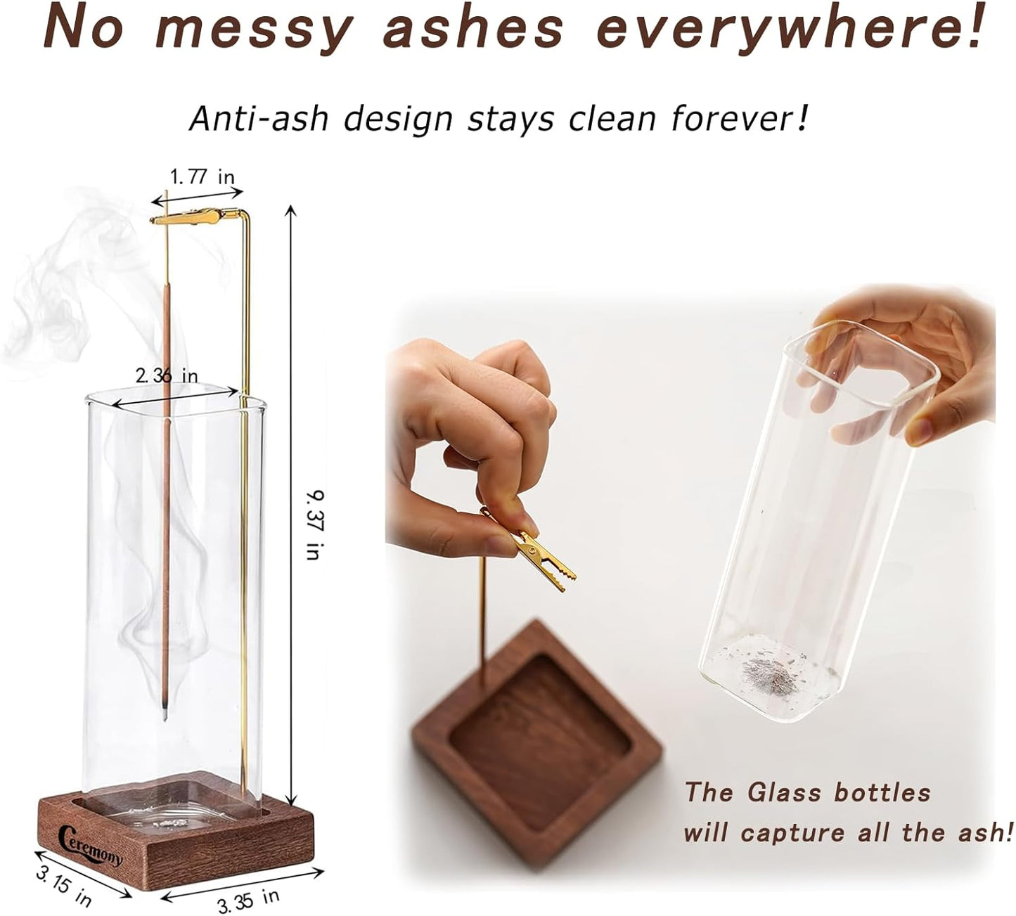 Wooden Incense Holder with Sticks Set