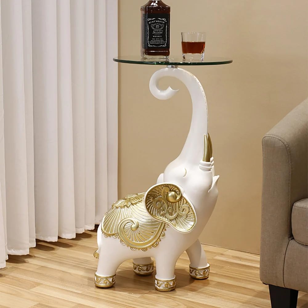 Homary Gold Leopard Side Table