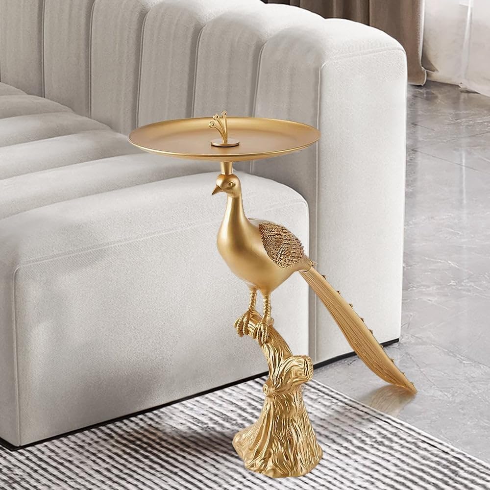 LOVEDIMA Gold Peacock Statue