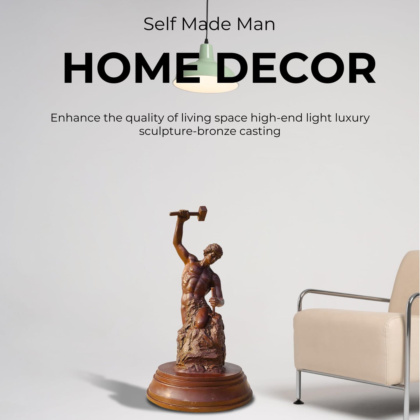 Bronze Self-Made Man Statue 18.5"