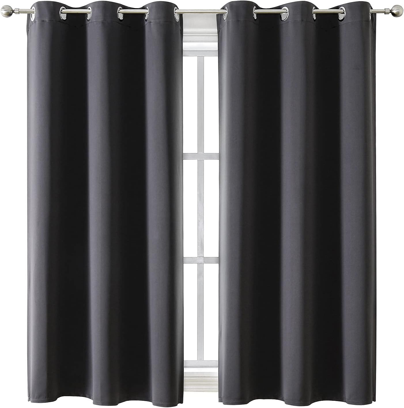 ChrisDowa Blackout Curtains 42x63" Grey, 2 Panels