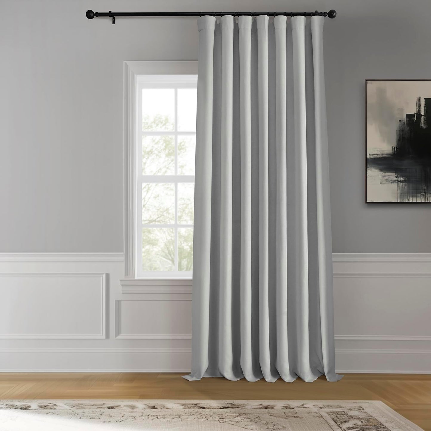HPD Faux Linen Curtain 100x96" Birch, 1 Panel