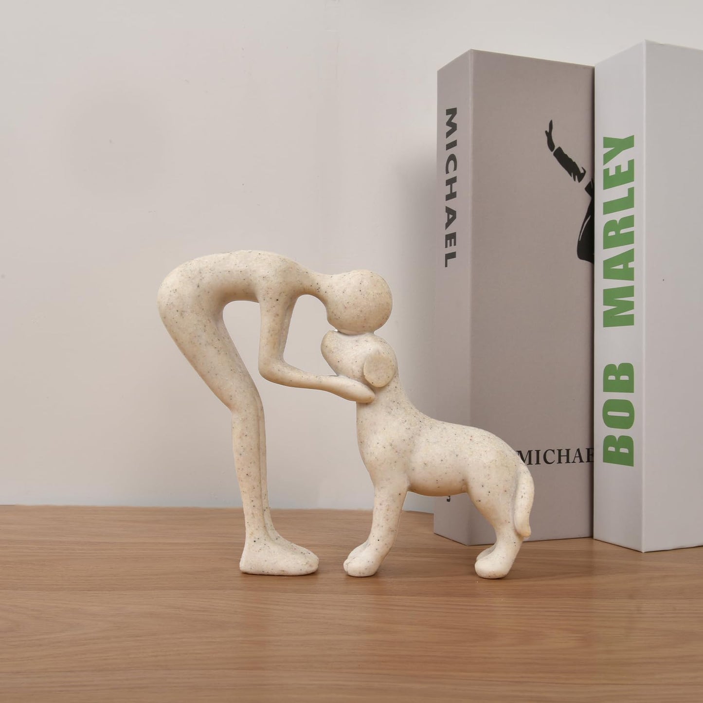 Dog & Man Sculpture, Sandstone
