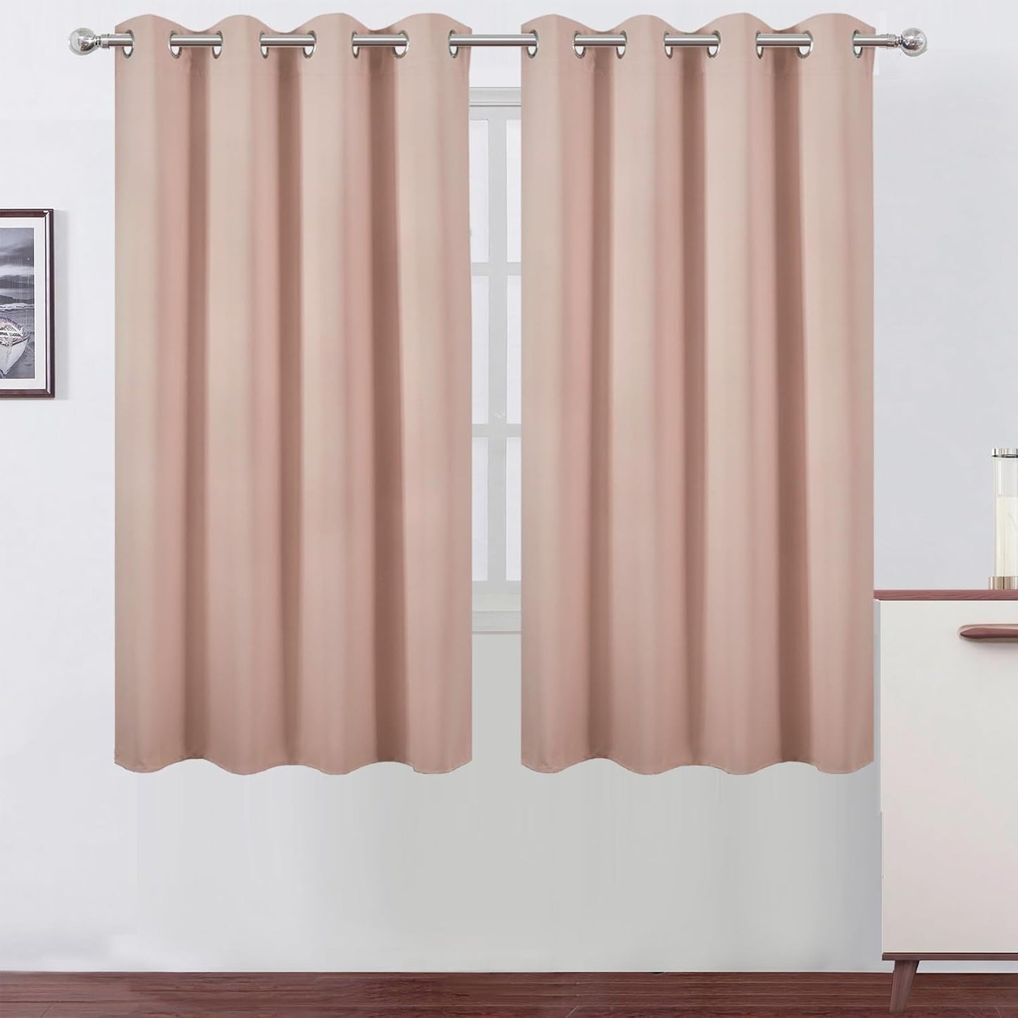 LEMOMO Blackout Curtains 52x84" Black, 2 Panels