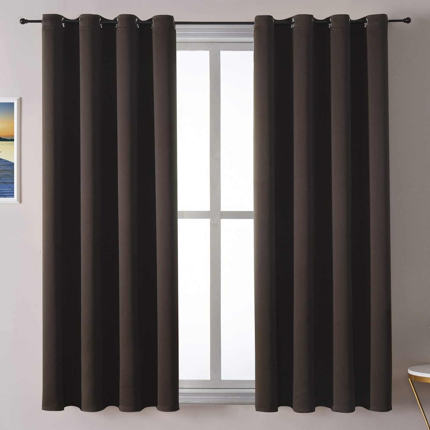 ChrisDowa Blackout Curtains 42x63" Grey, 2 Panels