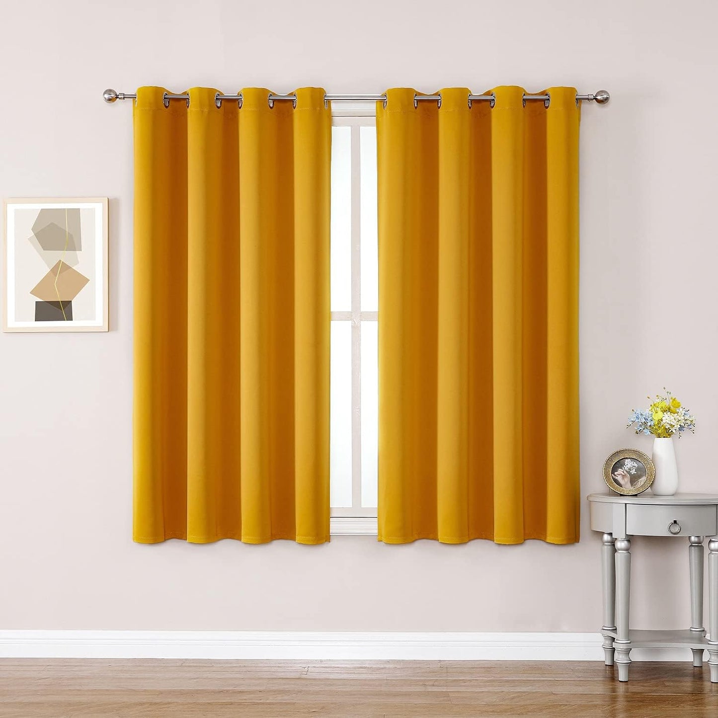 ChrisDowa Blackout Curtains 42x63" Grey, 2 Panels