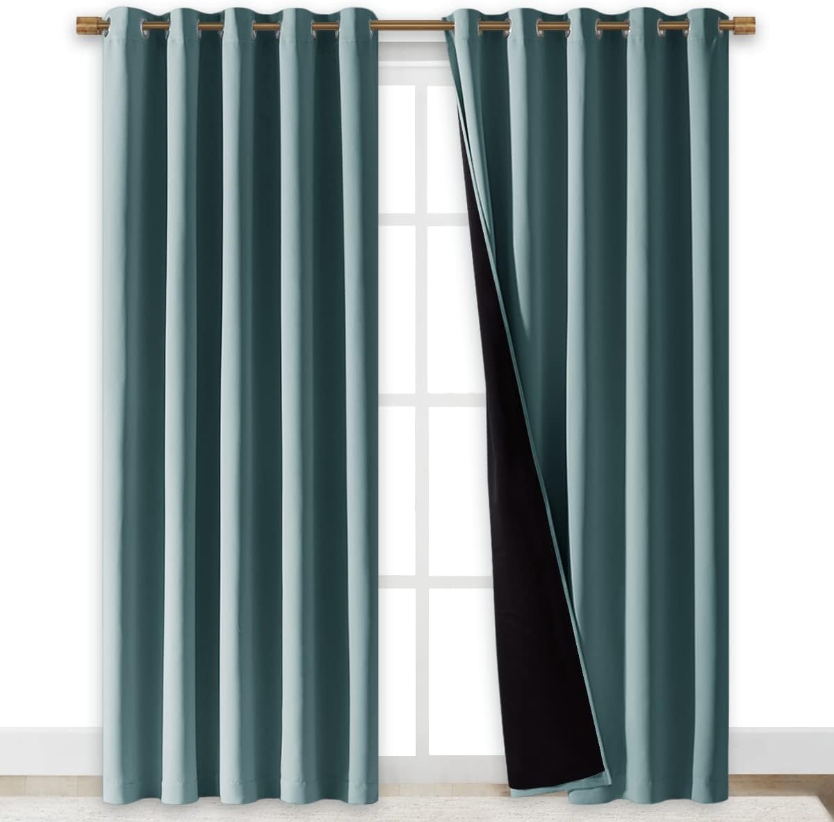 NICETOWN Grey Blackout Curtains 70x108, Set of 2