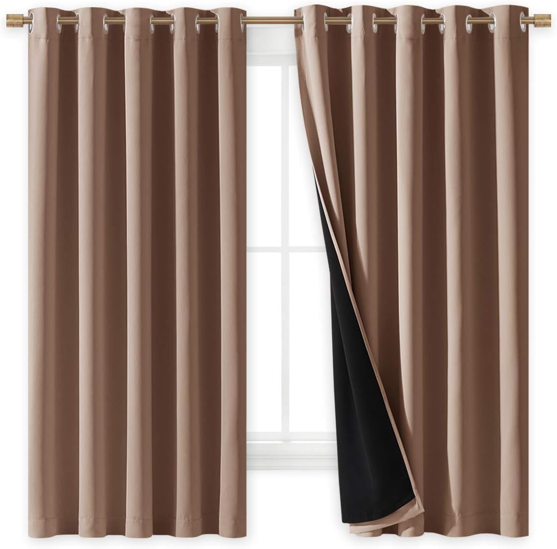 NICETOWN Grey Blackout Curtains 70x108, Set of 2