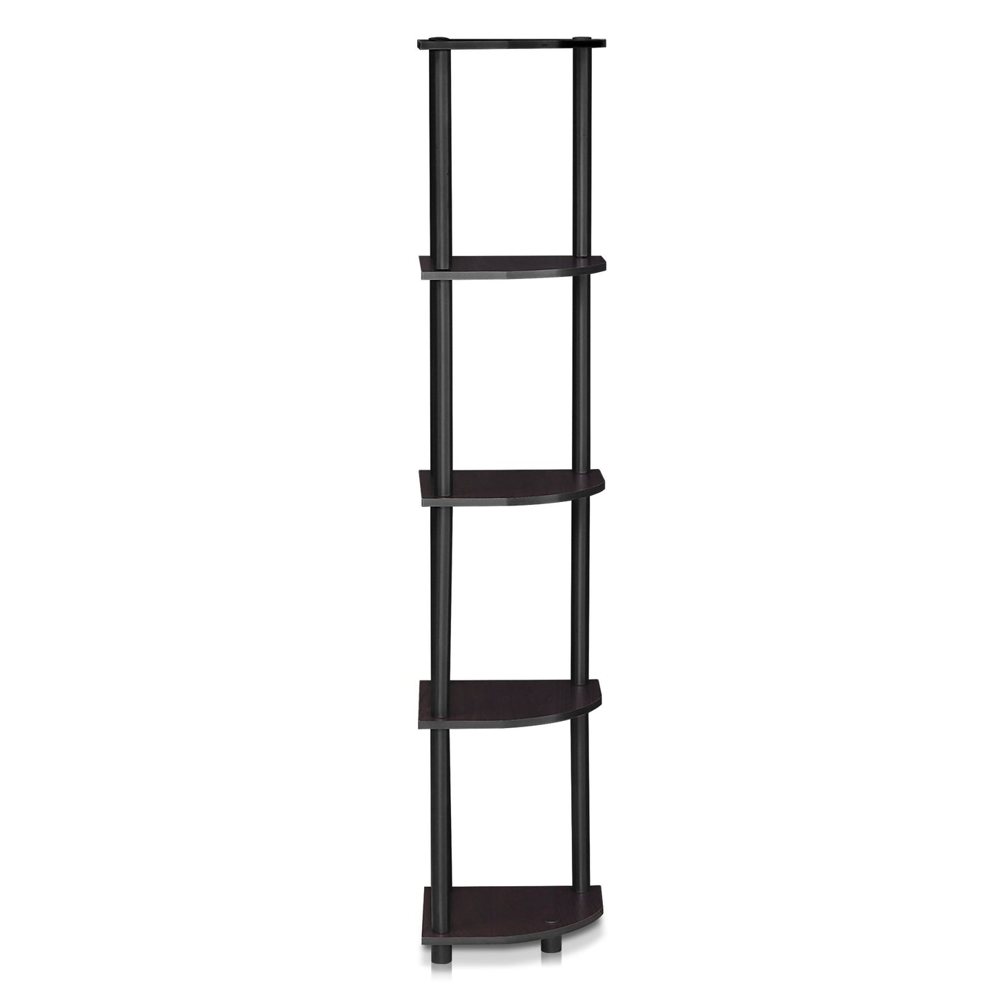 Furinno 5-Tier Corner Shelf, Espresso/Black