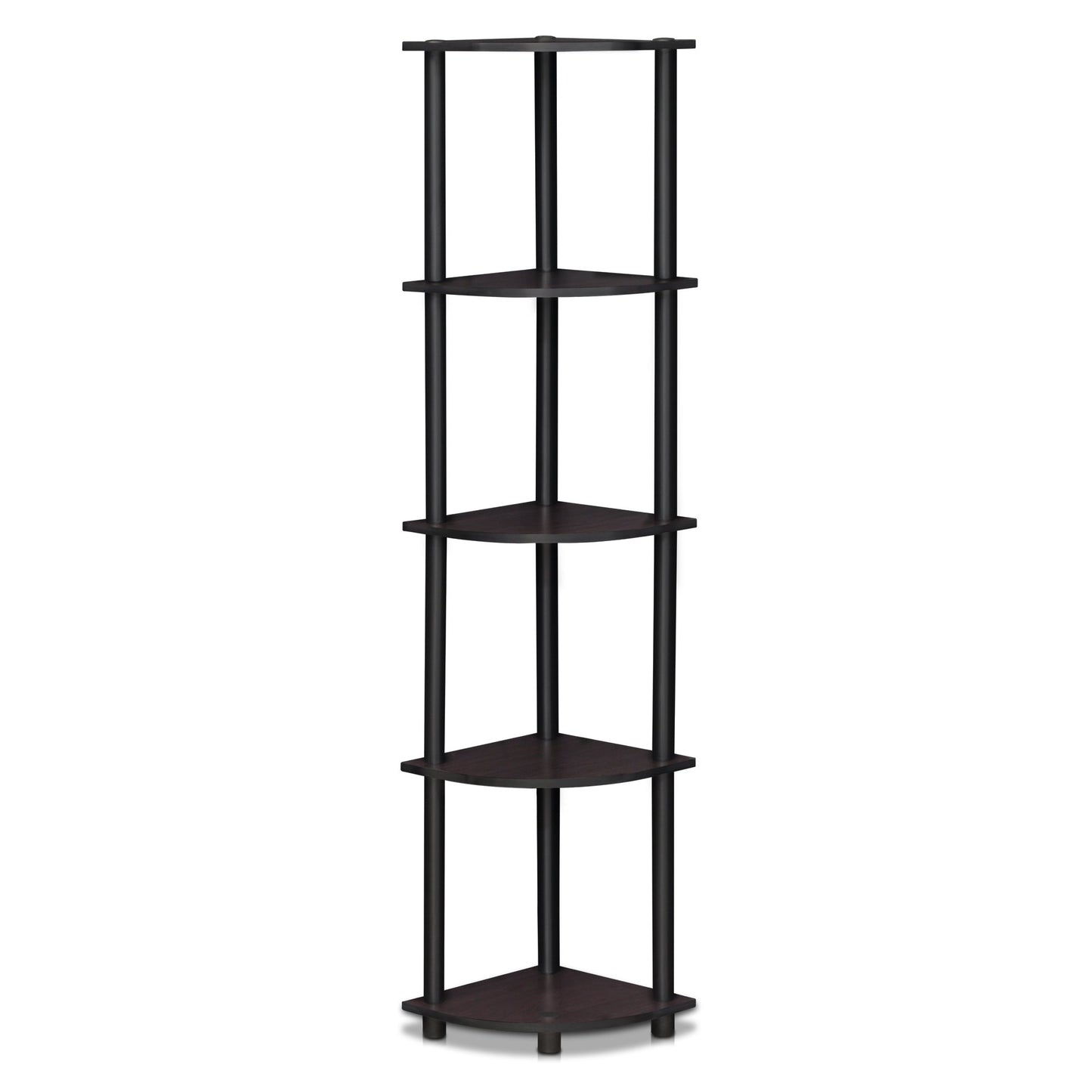 Furinno 5-Tier Corner Shelf, Espresso/Black