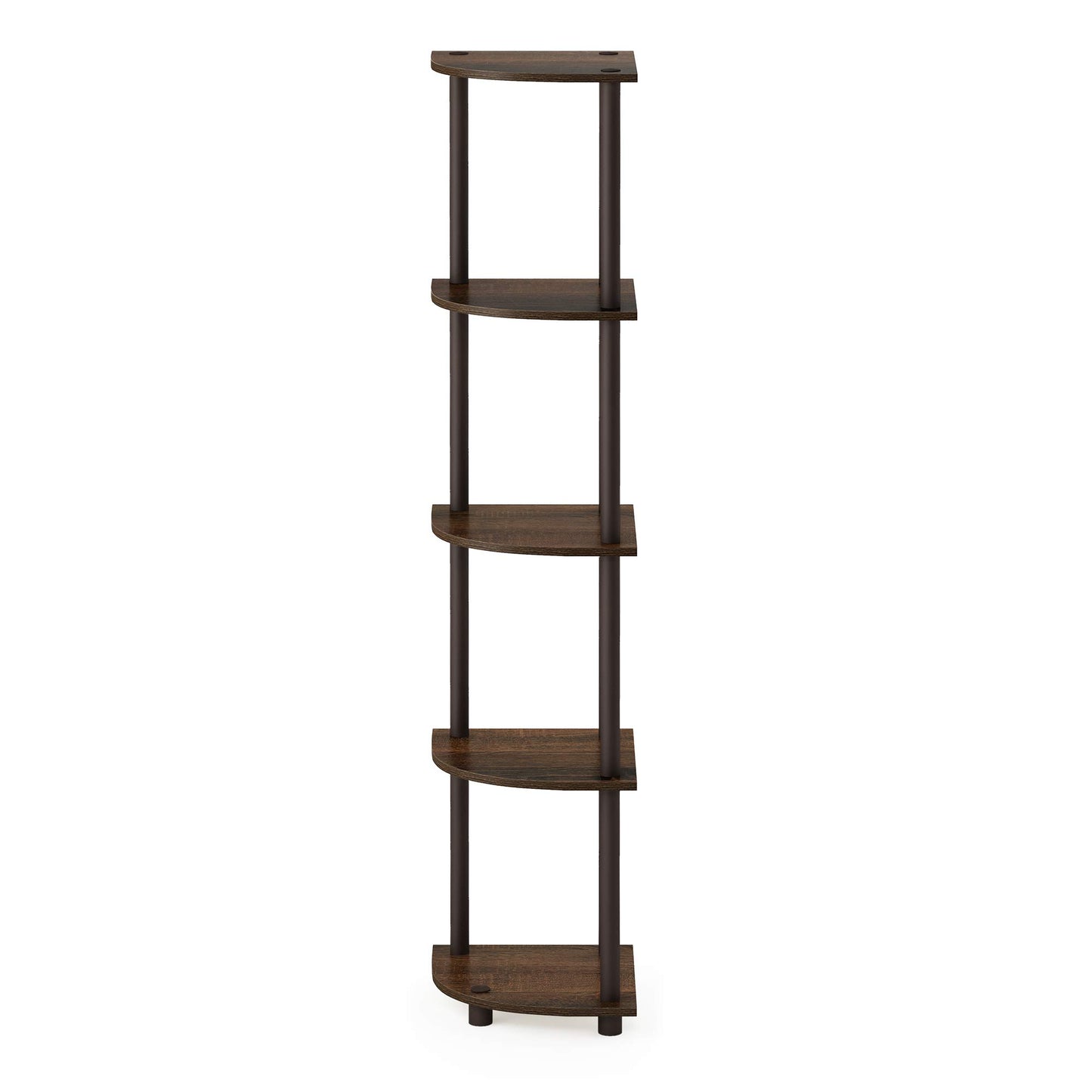 Furinno 5-Tier Corner Shelf, Espresso/Black