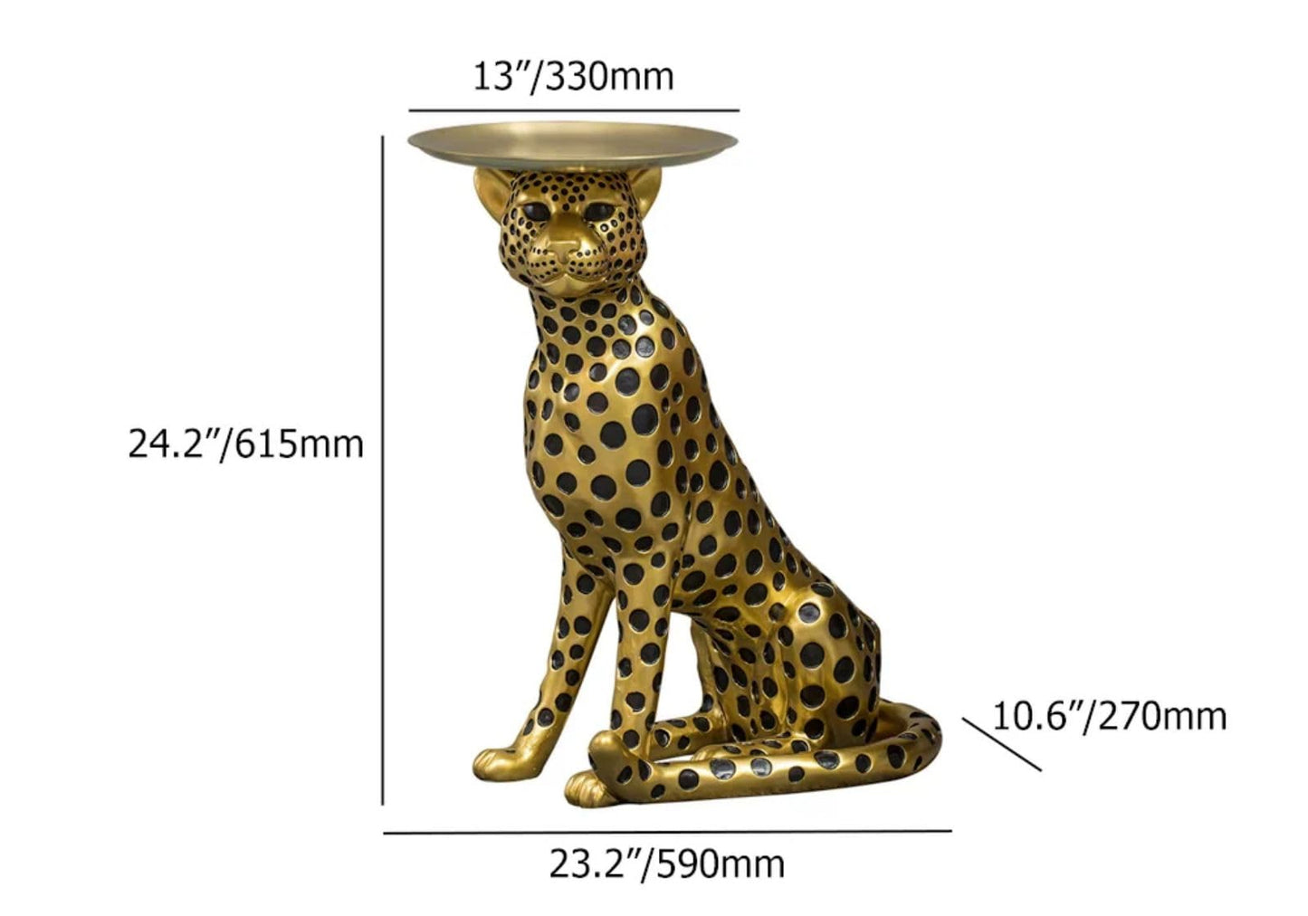 LOVEDIMA Gold Panther Statue 24.2"