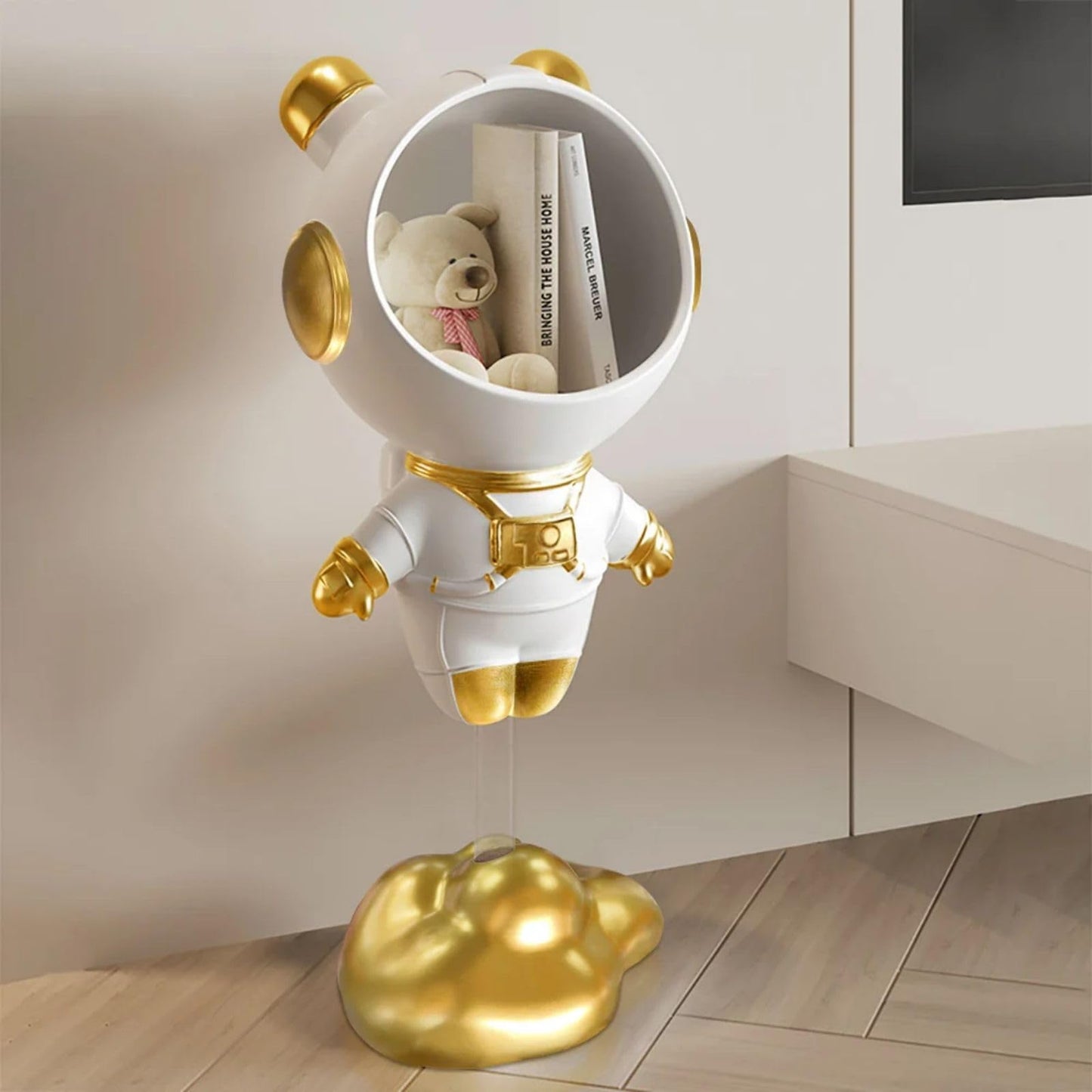 Gold Astronaut Floor Statue