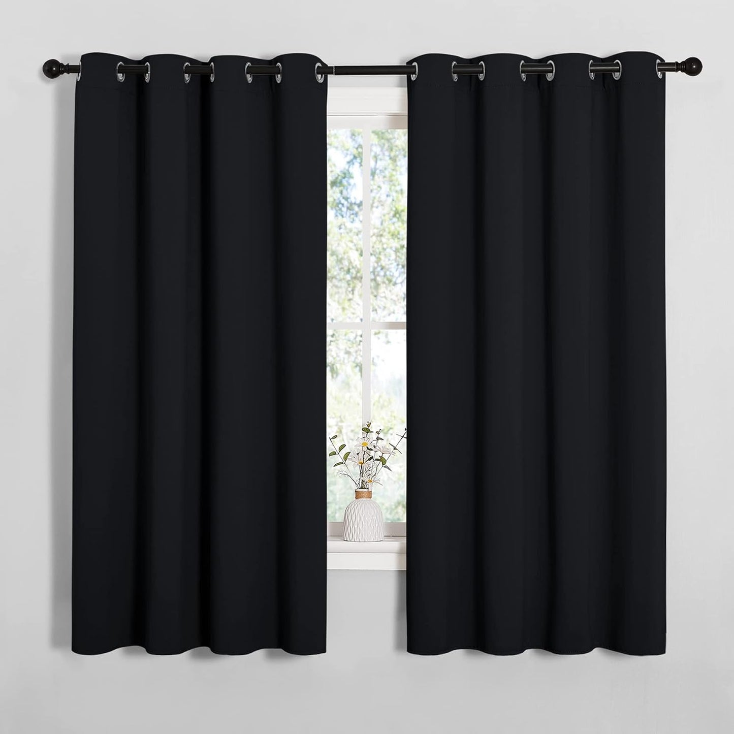 NICETOWN Blackout Curtains 42x63" Black