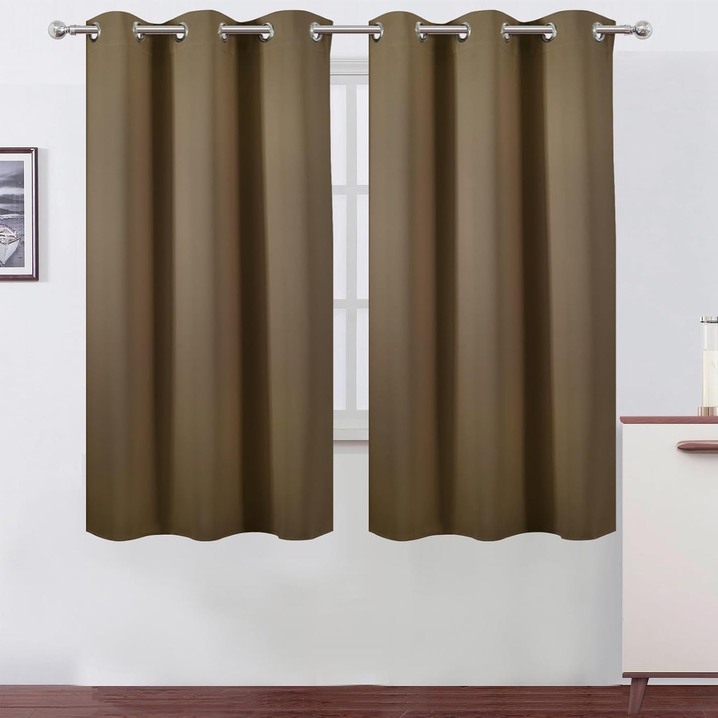 LEMOMO Blackout Curtains 52x84" Black, 2 Panels