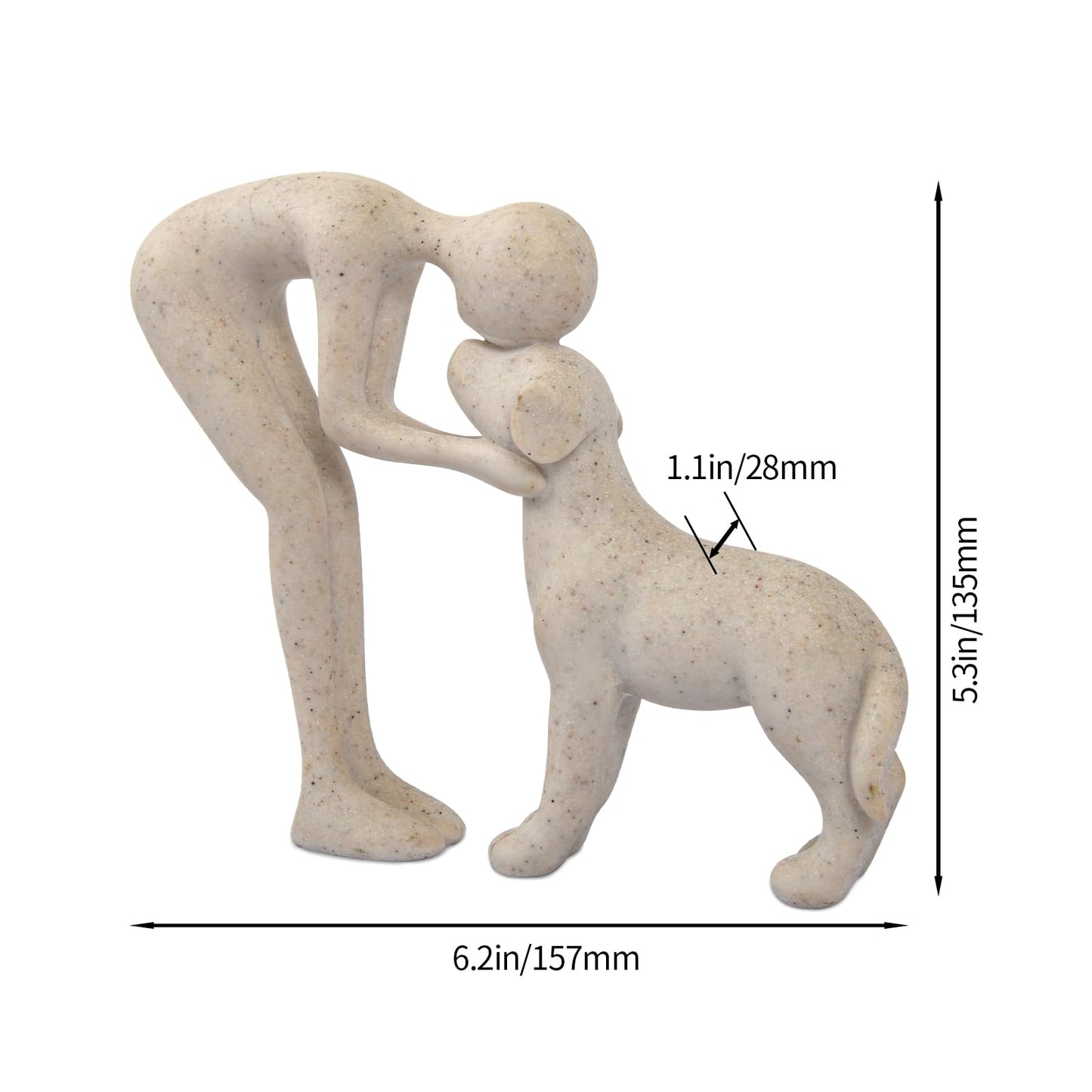 Dog & Man Sculpture, Sandstone