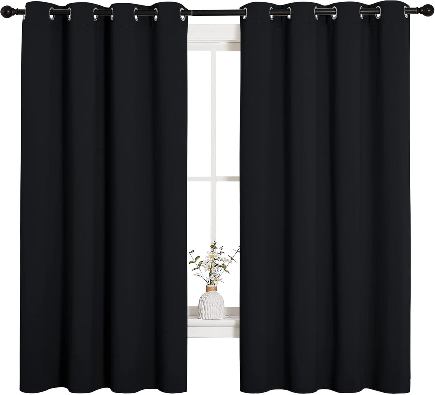 NICETOWN Blackout Curtains 42x63" Black