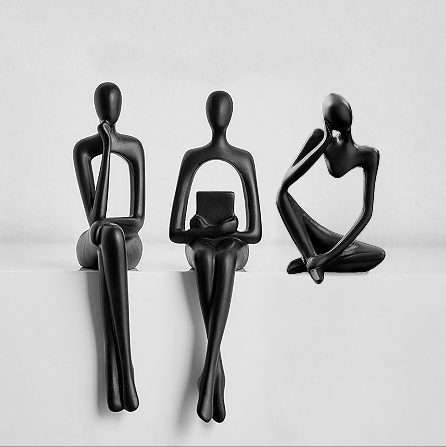 Gold Thinker Statues, Set of 3, Small