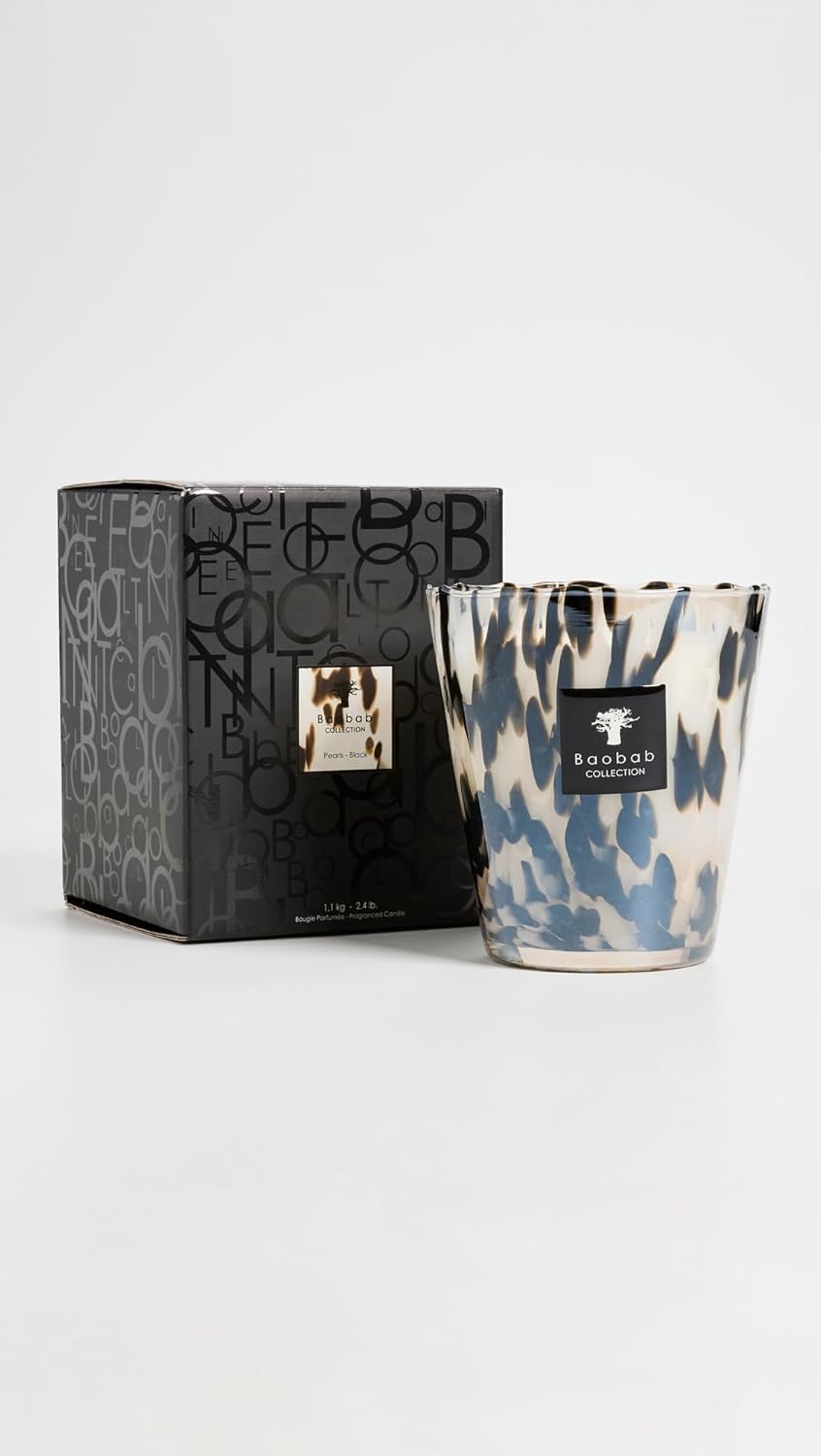 BAOBAB Women's Black Pearls Candle, 16cm, 16x10x16 cm
