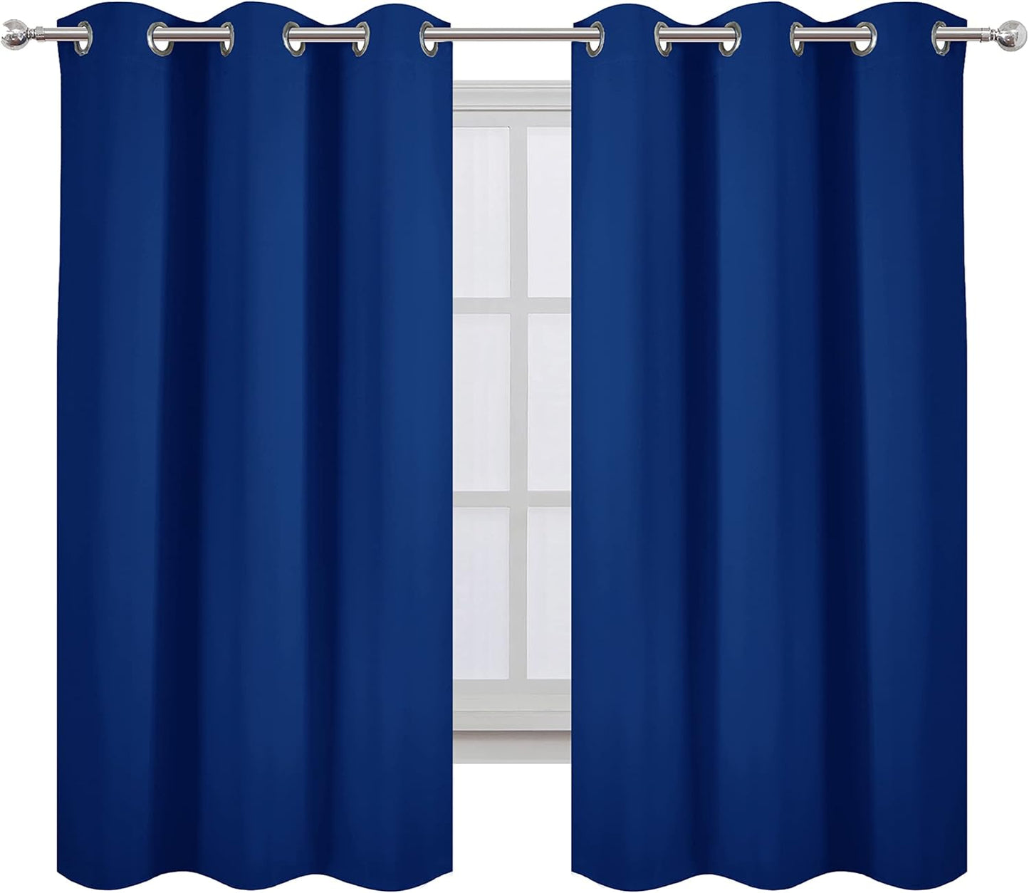 LEMOMO Blackout Curtains 52x84" Black, 2 Panels