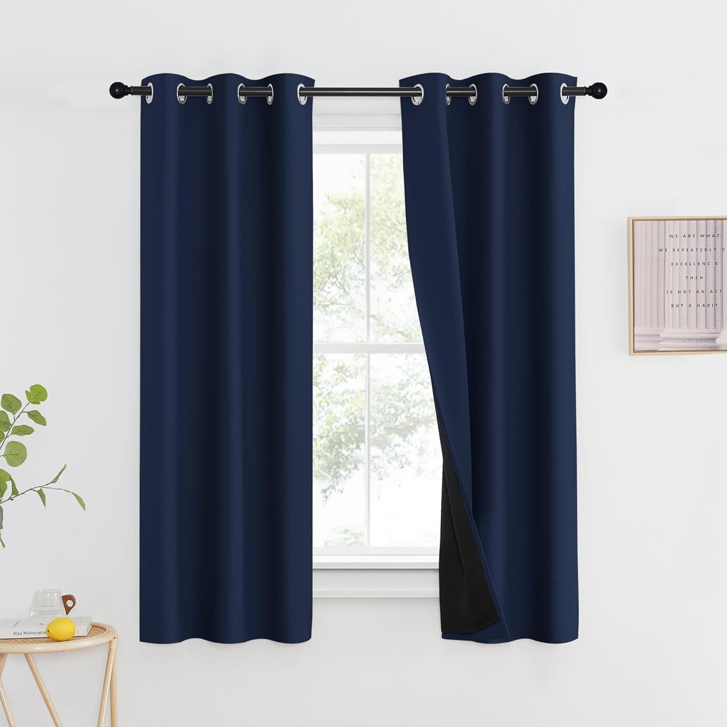 NICETOWN Grey Blackout Curtains 70x108, Set of 2