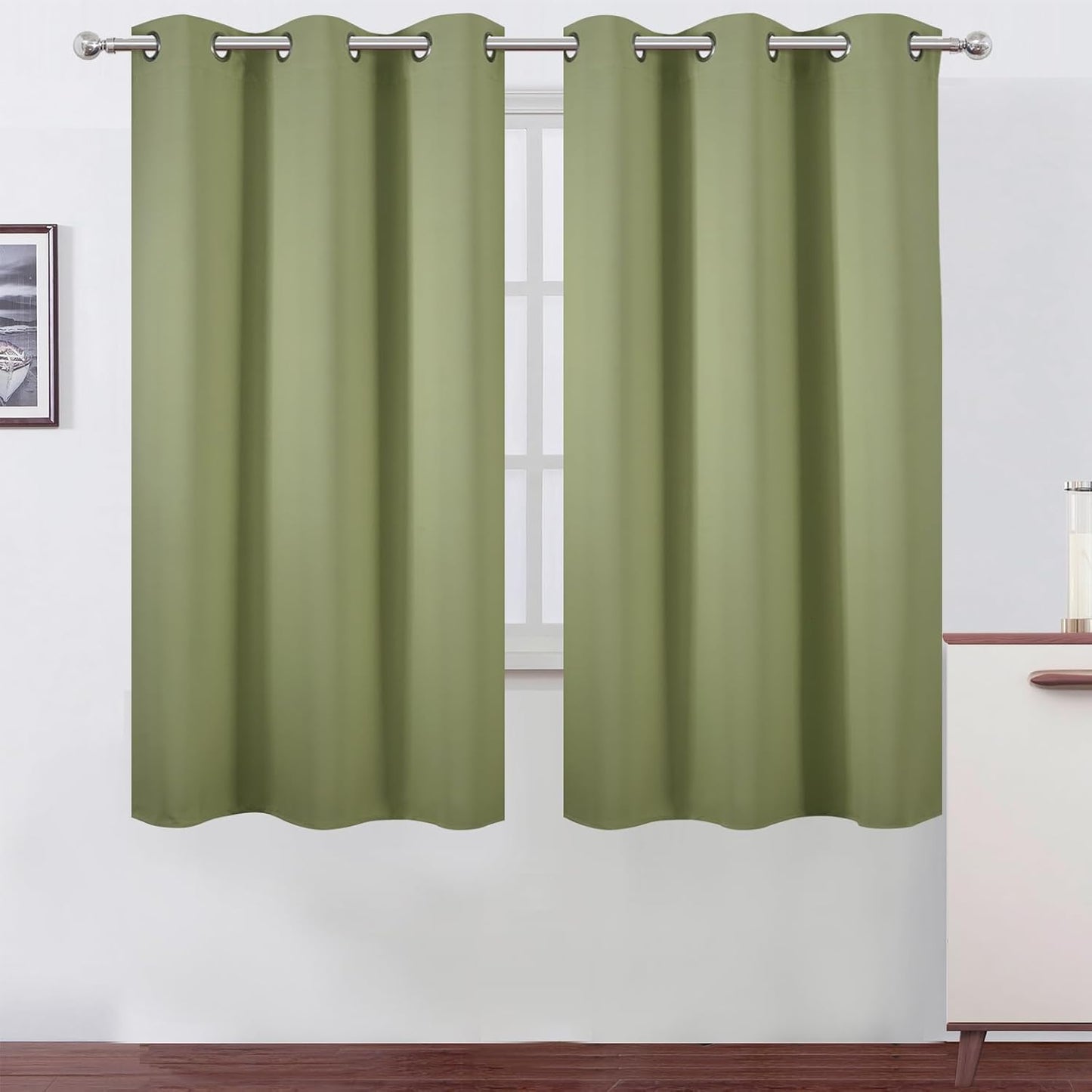 LEMOMO Blackout Curtains 52x84" Black, 2 Panels
