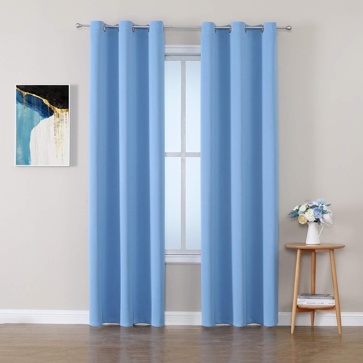 ChrisDowa Blackout Curtains 42x63" Grey, 2 Panels