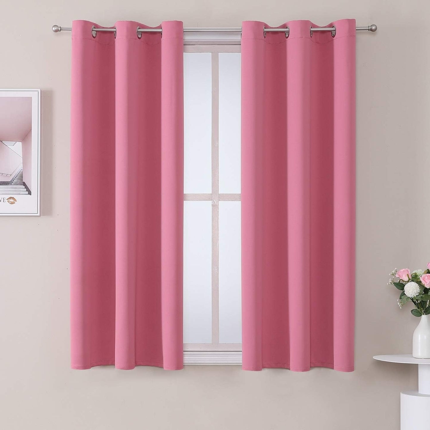 ChrisDowa Blackout Curtains 42x63" Grey, 2 Panels