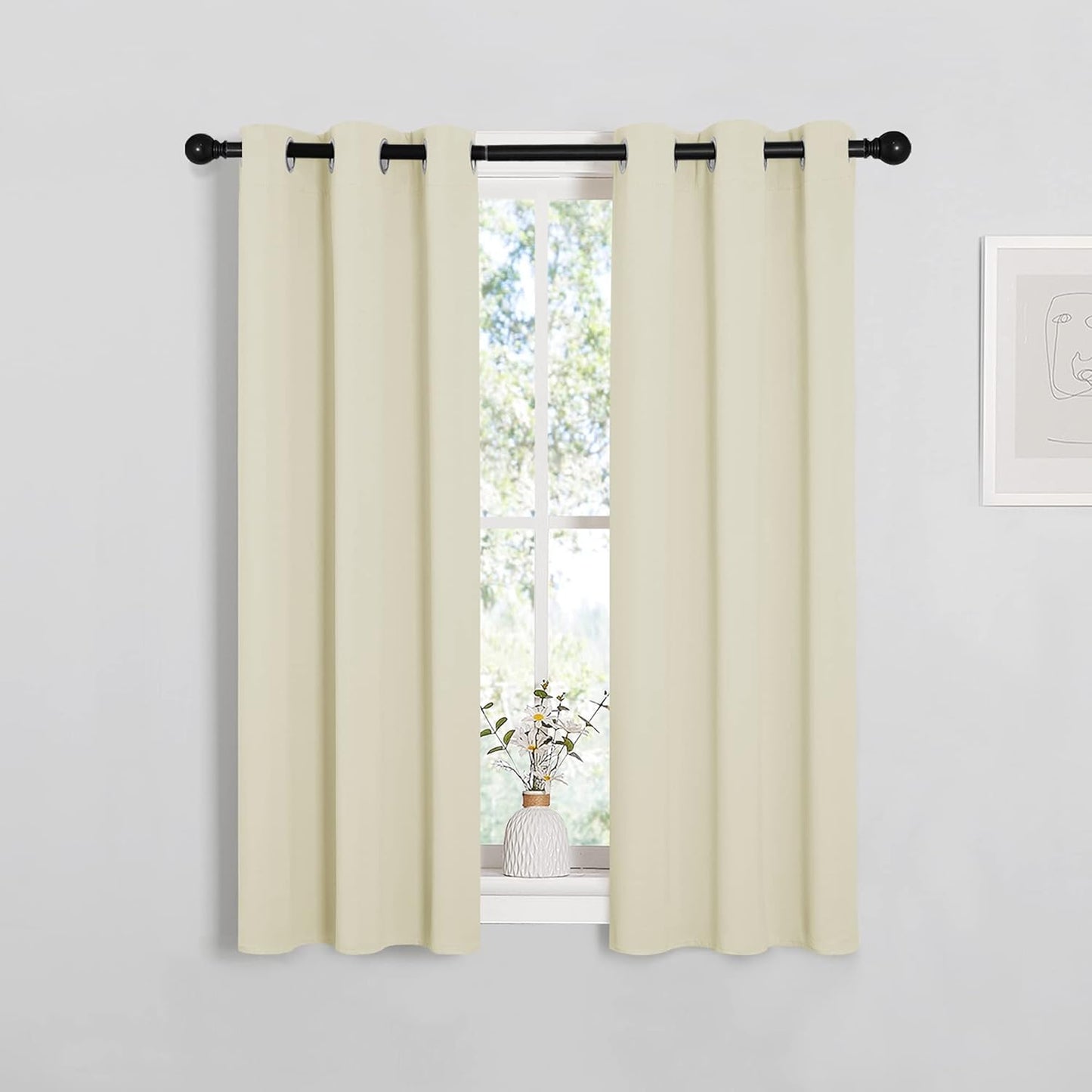 NICETOWN Blackout Curtains 42x63" Black
