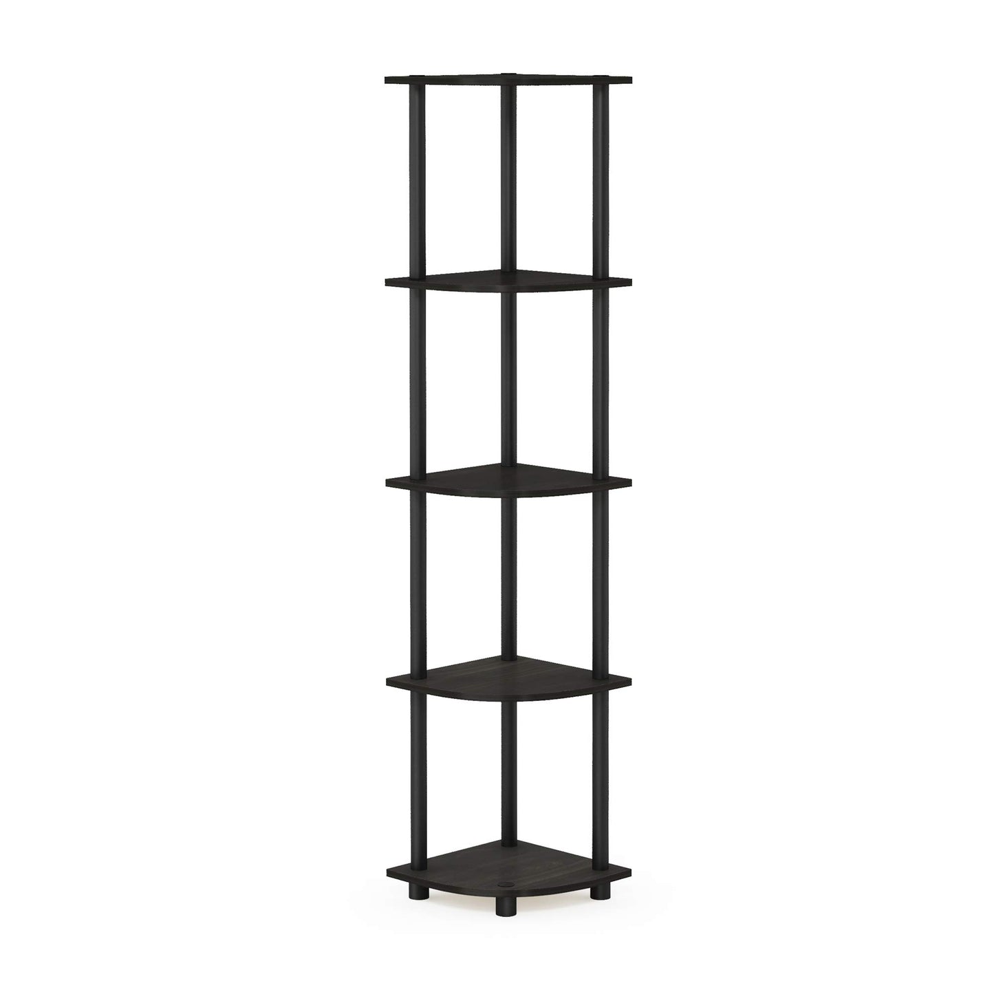 Furinno 5-Tier Corner Shelf, Espresso/Black