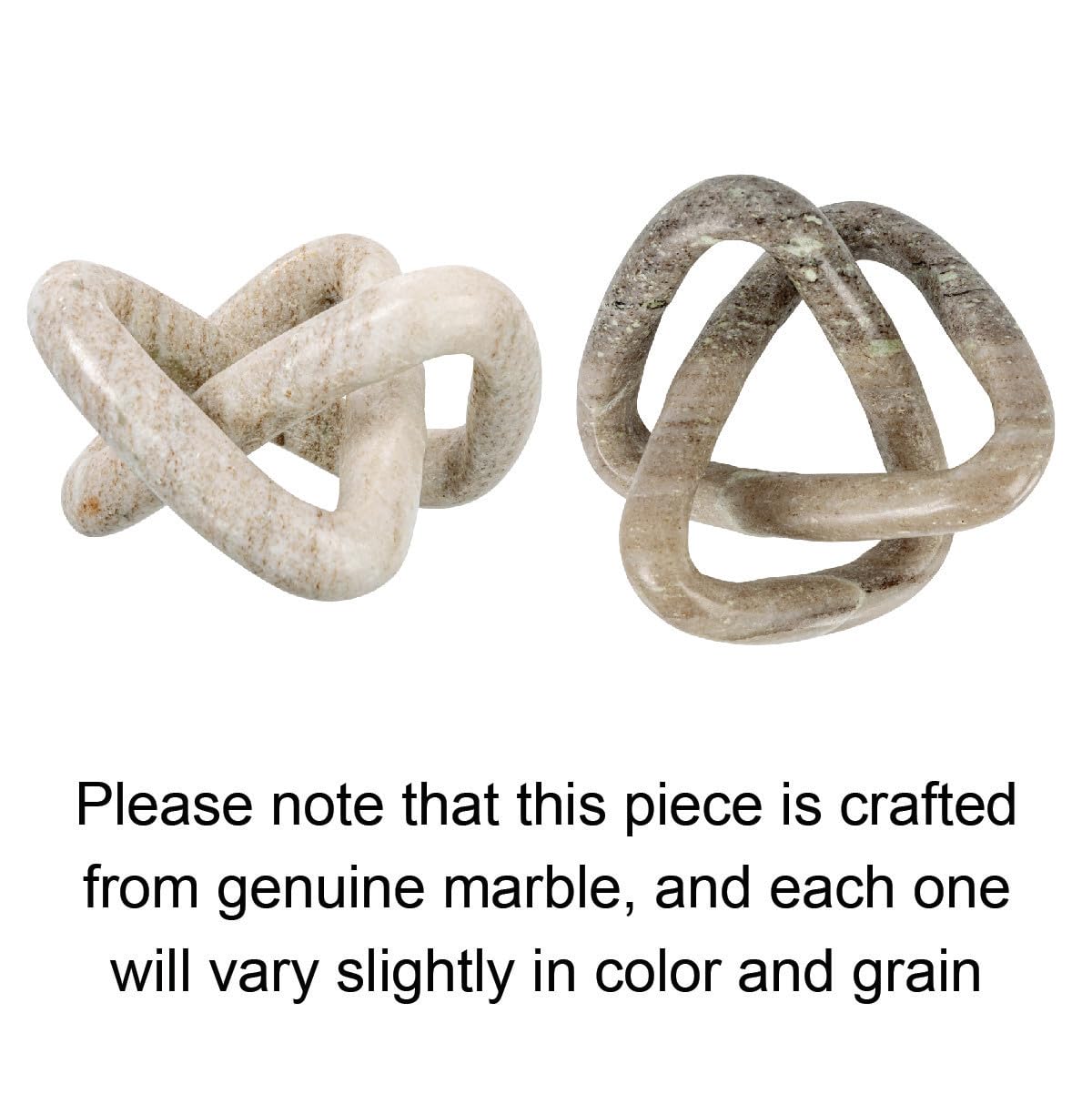 Creative Co-Op Modern Decorative Marble Link Knot, Beige