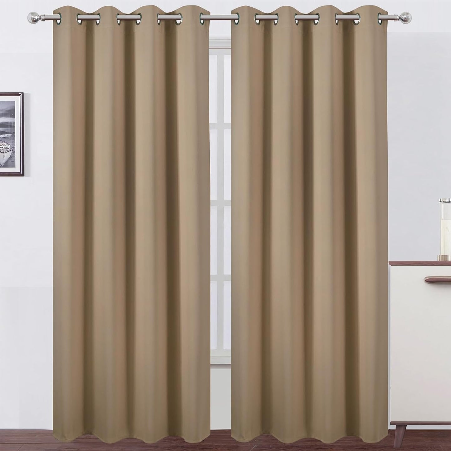 LEMOMO Blackout Curtains 52x84" Black, 2 Panels