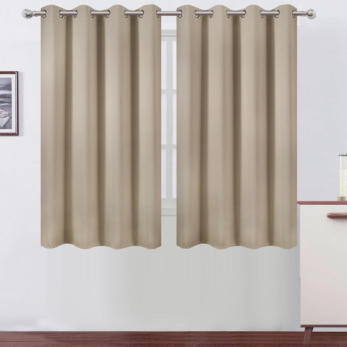 LEMOMO Blackout Curtains 52x84" Black, 2 Panels
