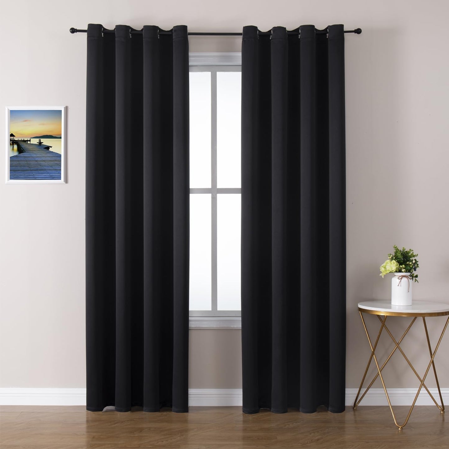 ChrisDowa Blackout Curtains 42x63" Grey, 2 Panels