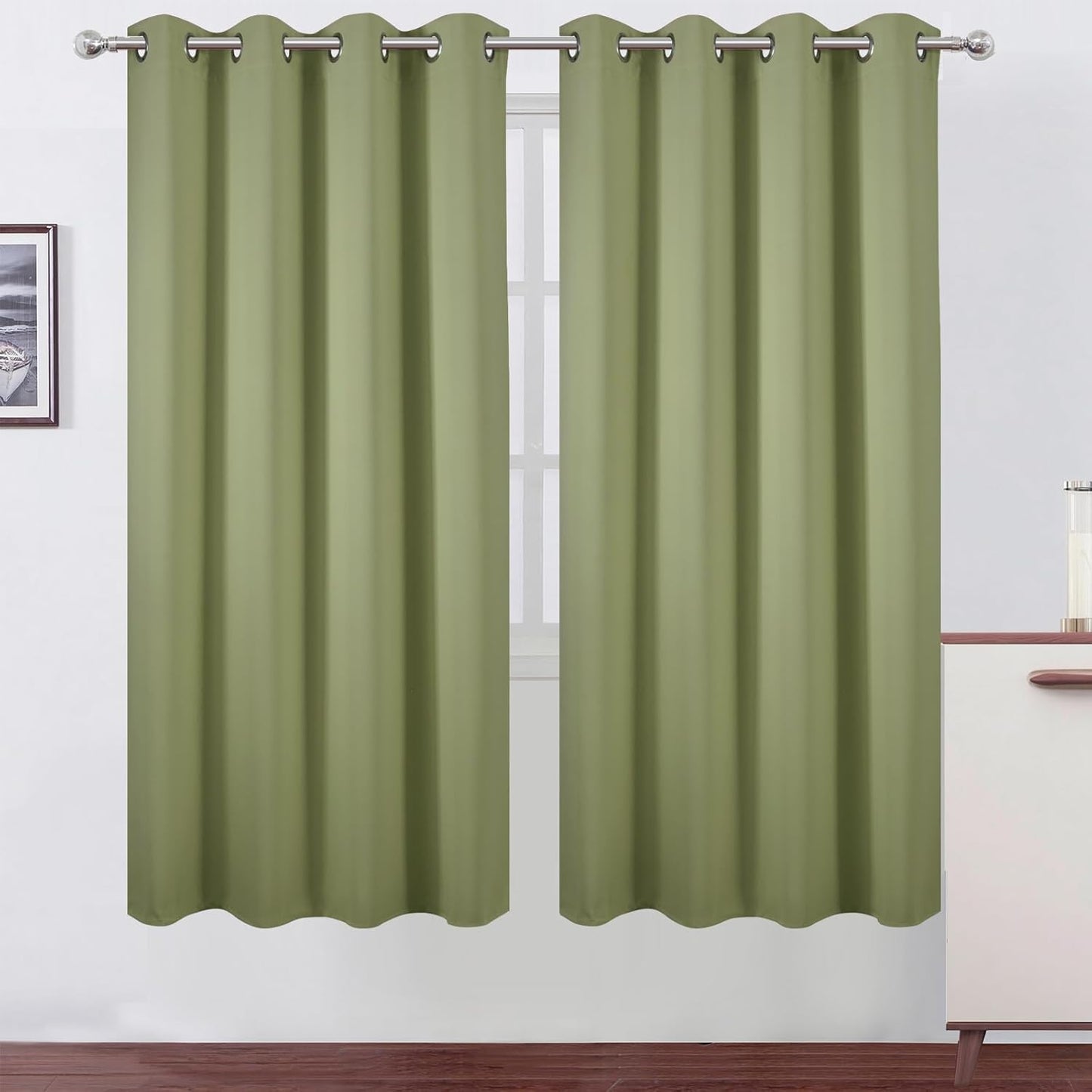 LEMOMO Blackout Curtains 52x84" Black, 2 Panels