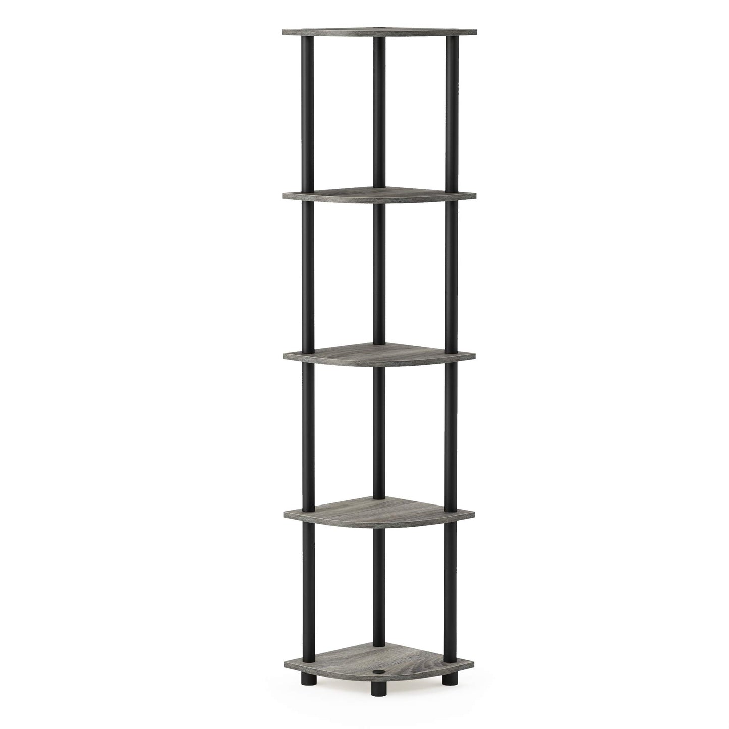 Furinno 5-Tier Corner Shelf, Espresso/Black