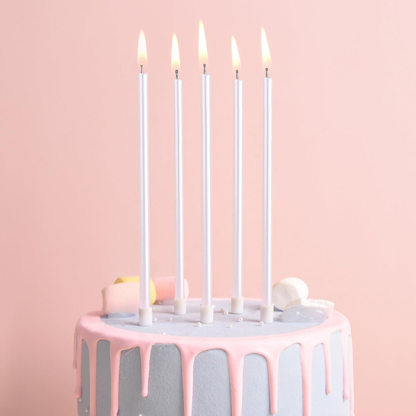 PHD CAKE Gold Long Thin Metallic Birthday Candles