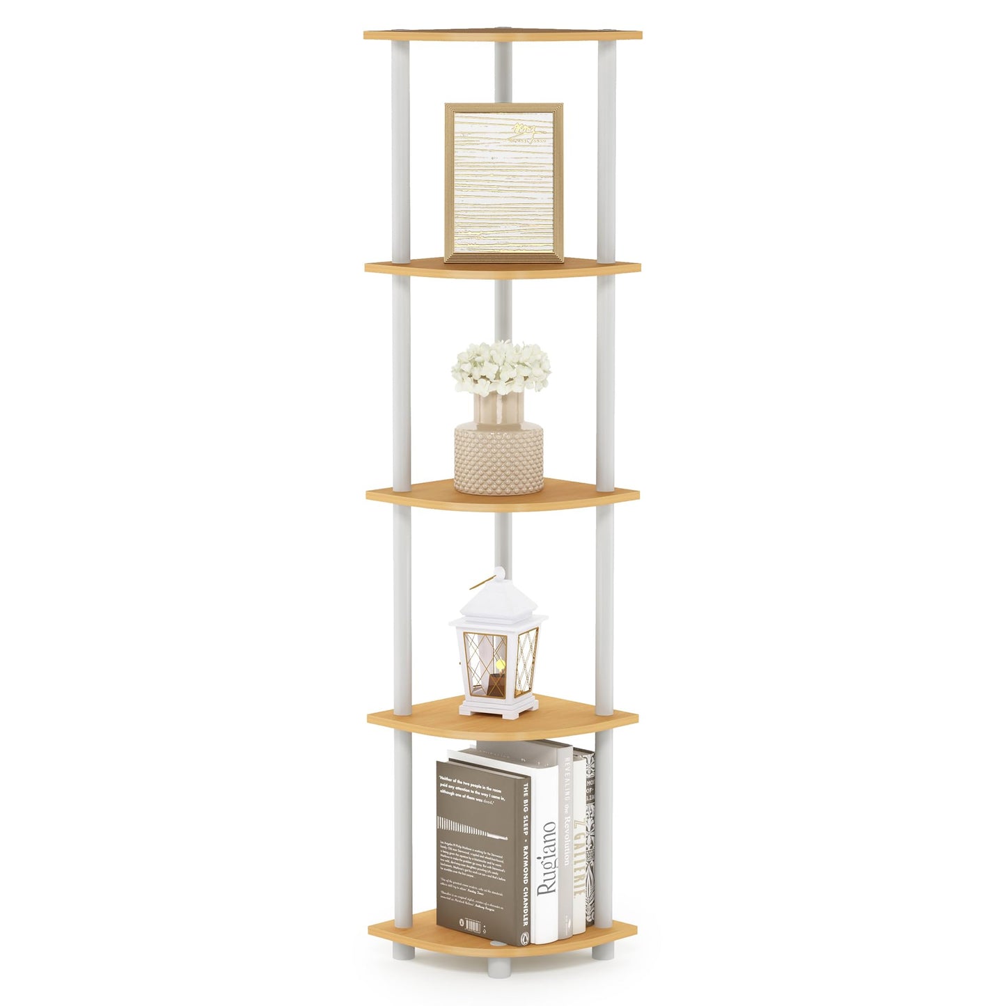 Furinno 5-Tier Corner Shelf, Espresso/Black