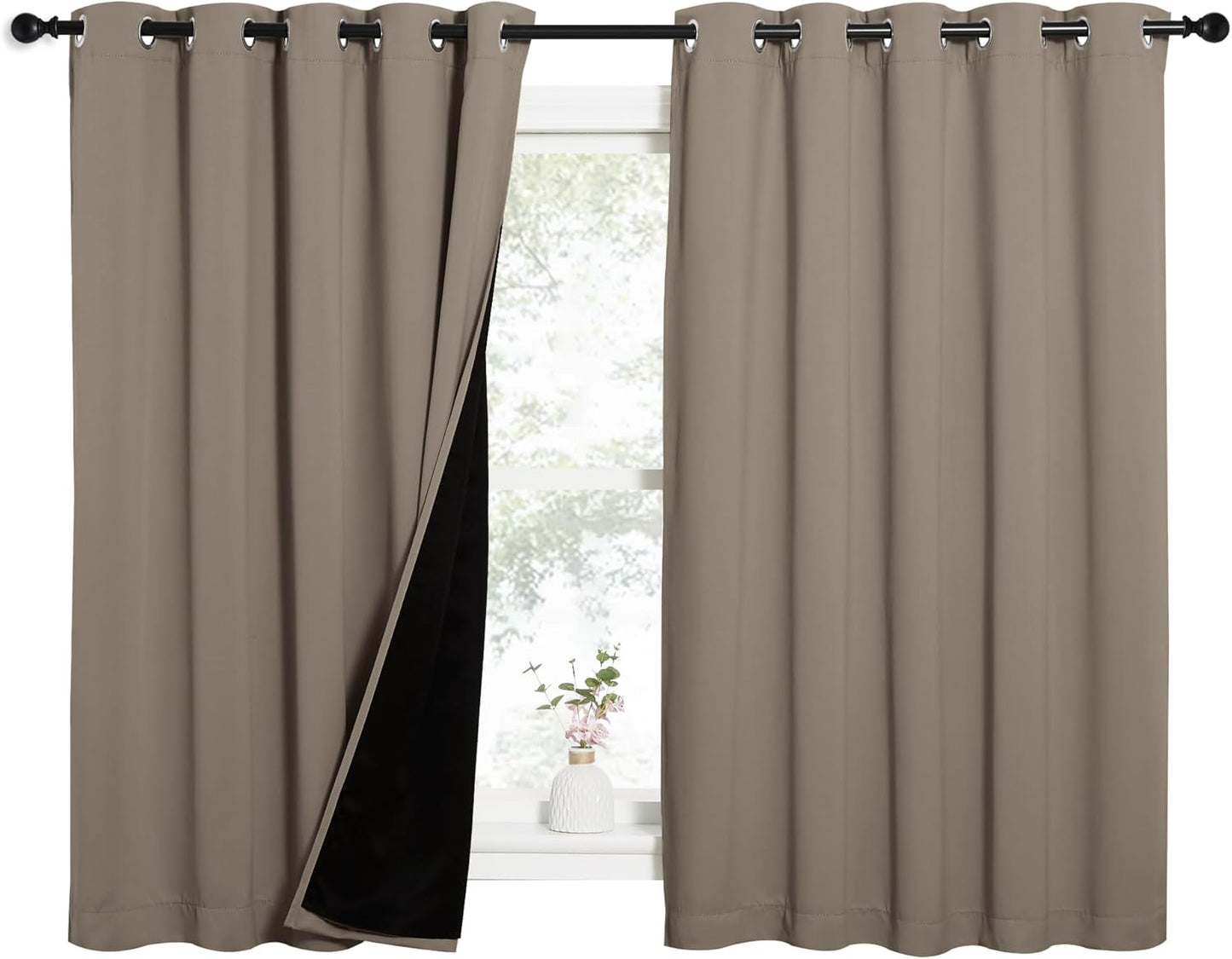 NICETOWN Grey Blackout Curtains 70x108, Set of 2