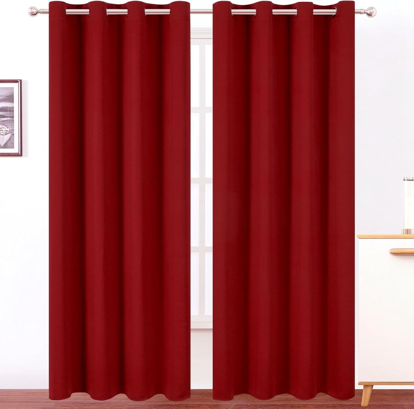 LEMOMO Blackout Curtains 52x84" Black, 2 Panels